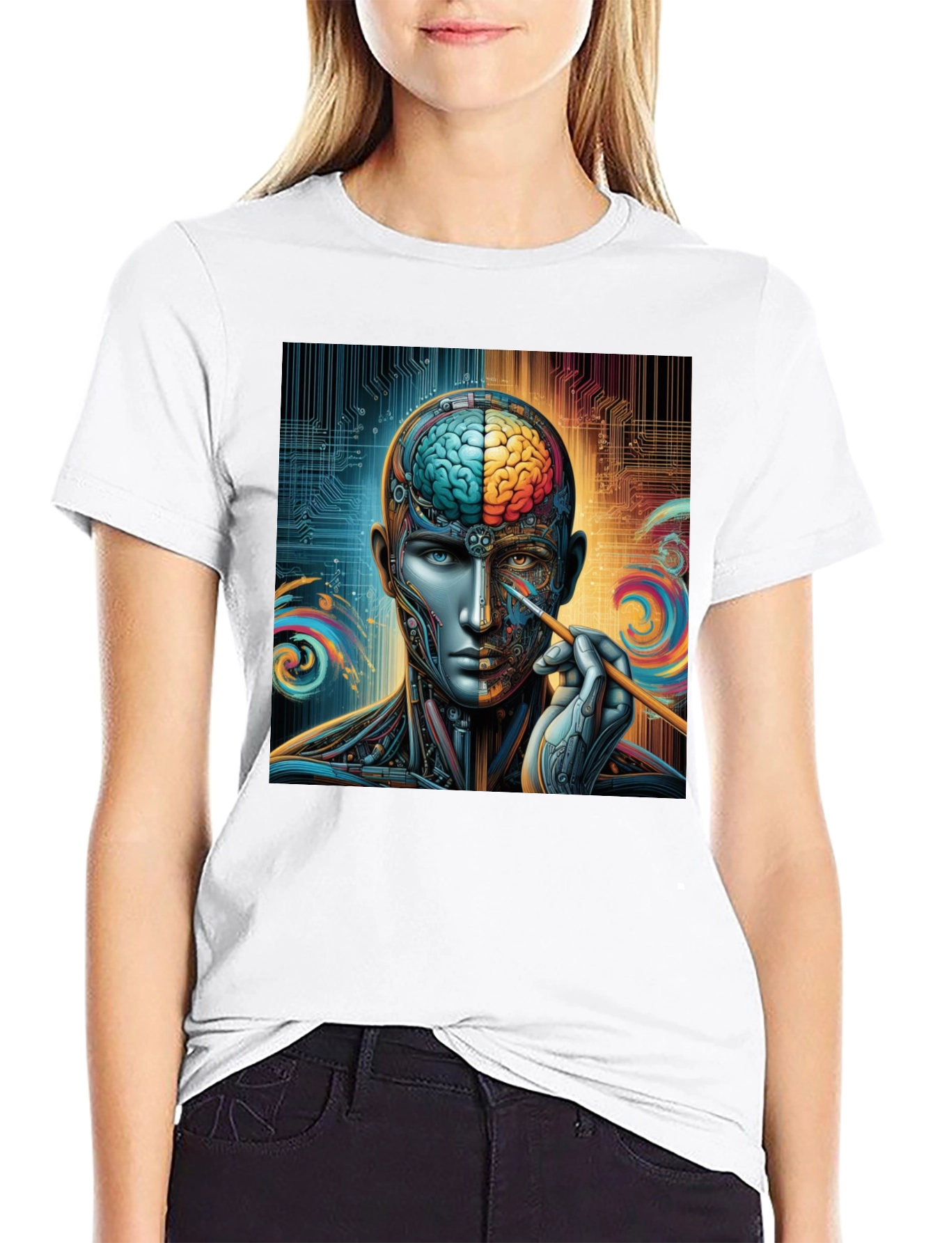 Cyberpunk Brain Artist Graphic Tee