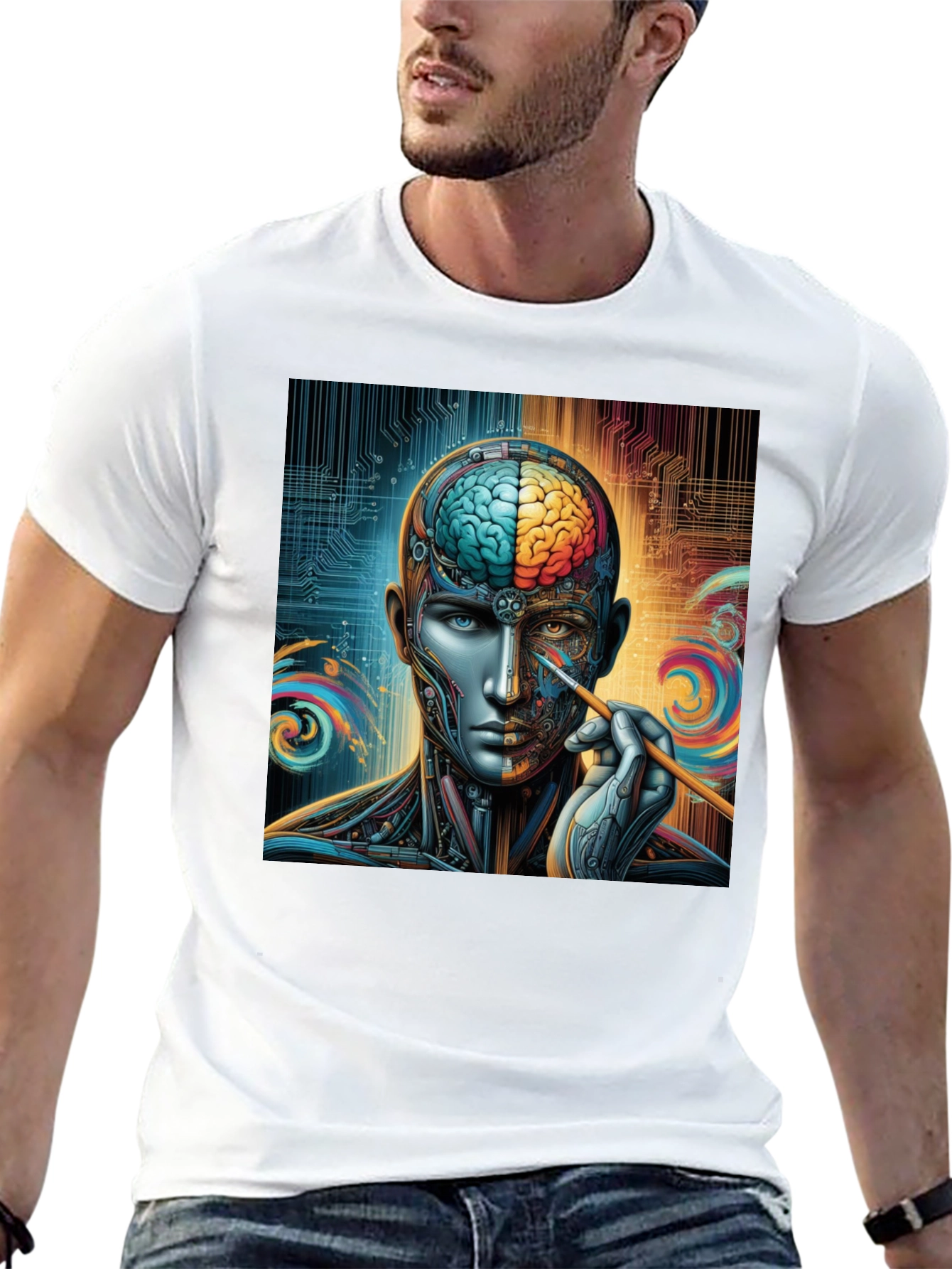 Cyberpunk Brain Artist Graphic Tee