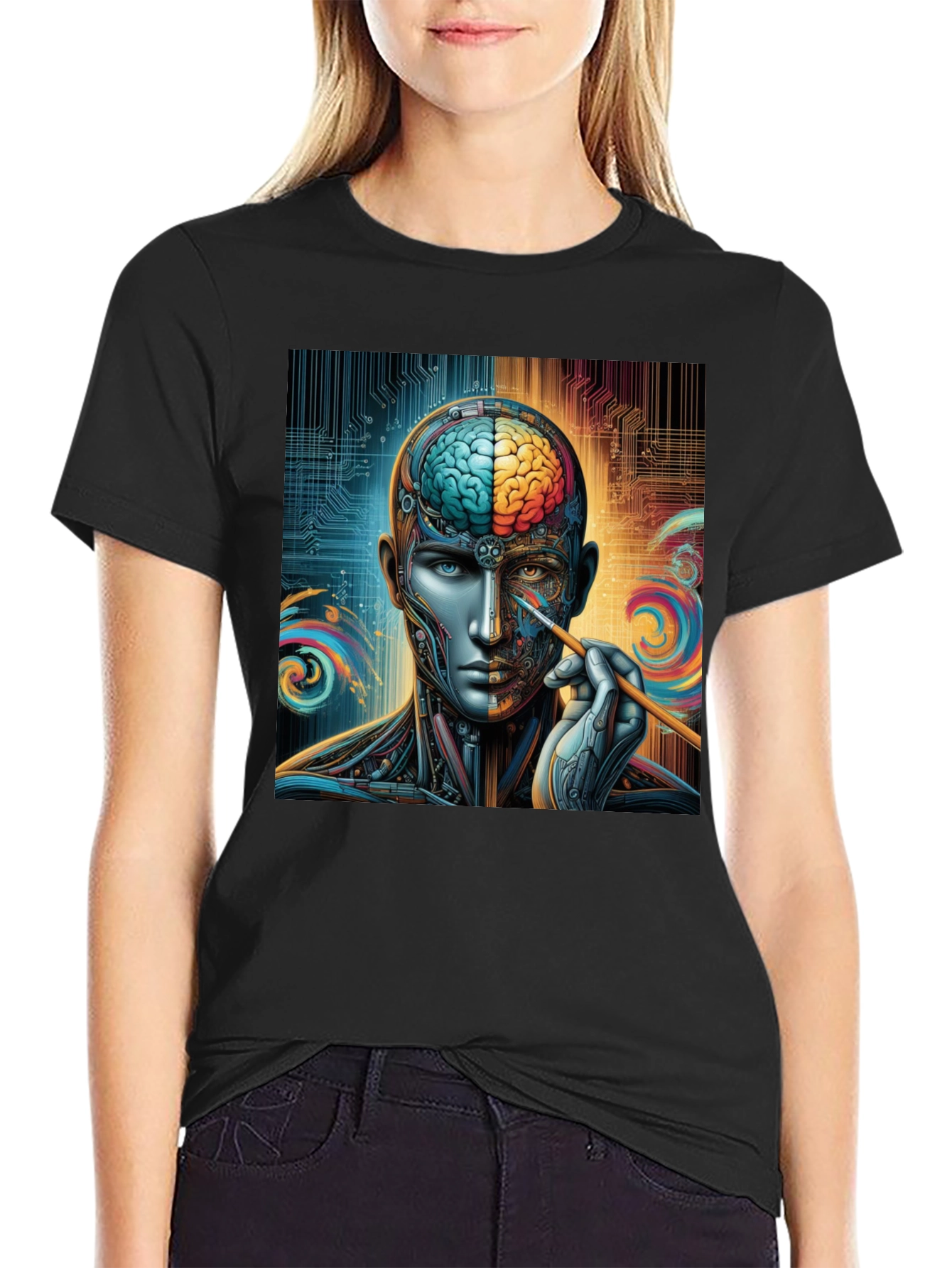 Cyberpunk Brain Artist Graphic Tee