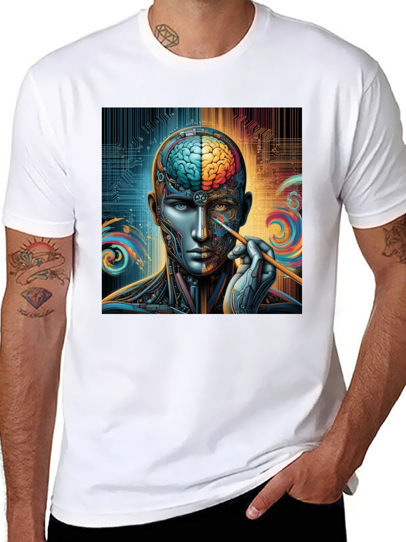 Cyberpunk Brain Artist Graphic Tee