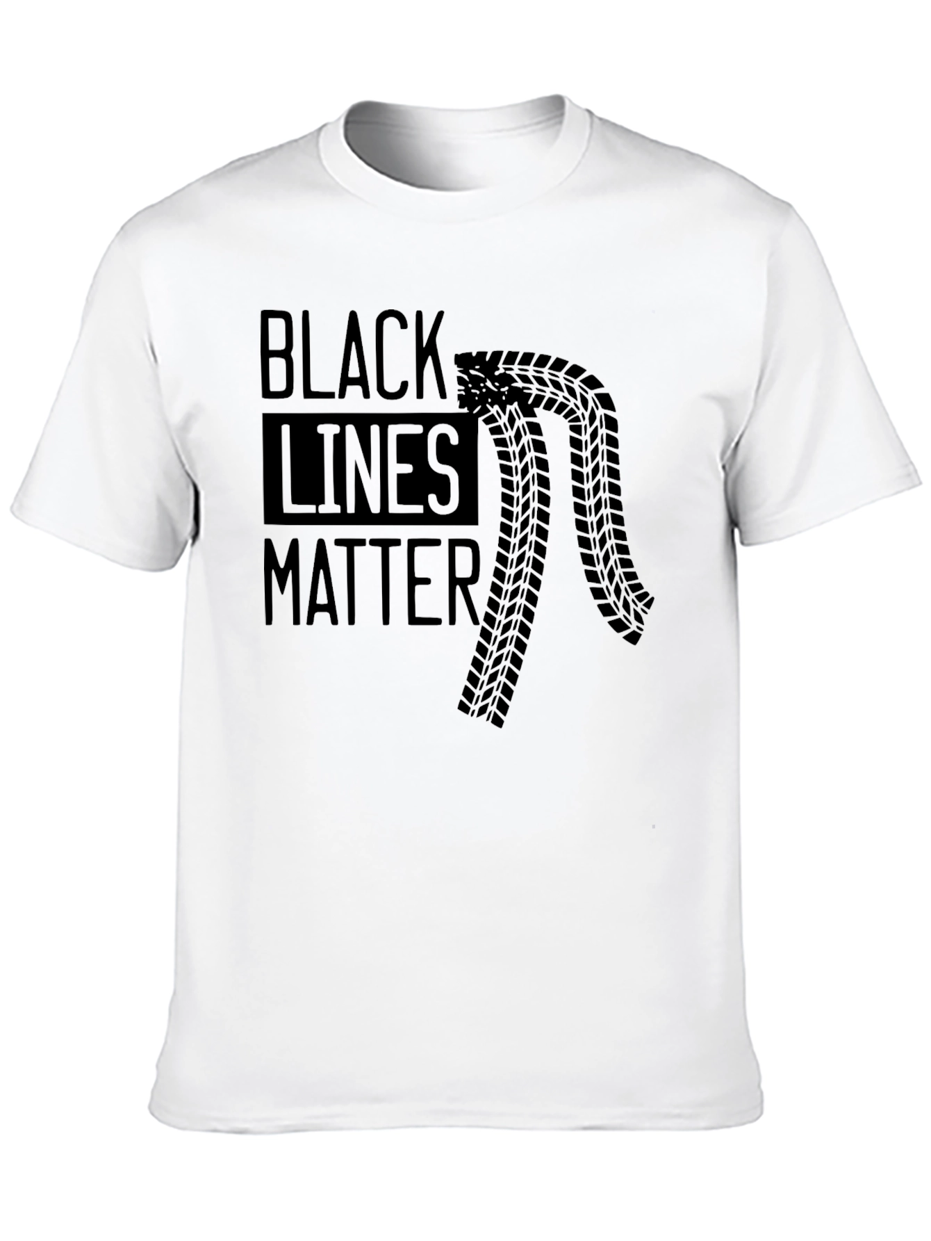 Black Lines Matter Graphic Tee - Racing Enthusiast T-Shirt