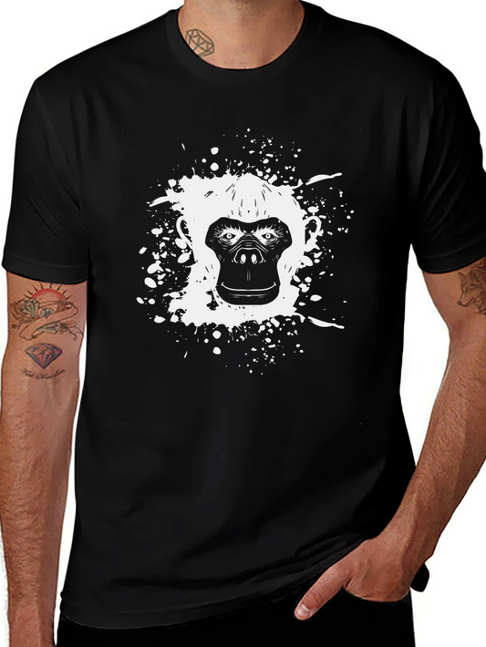 Graphic Gorilla Tee - Black Cotton Comfort