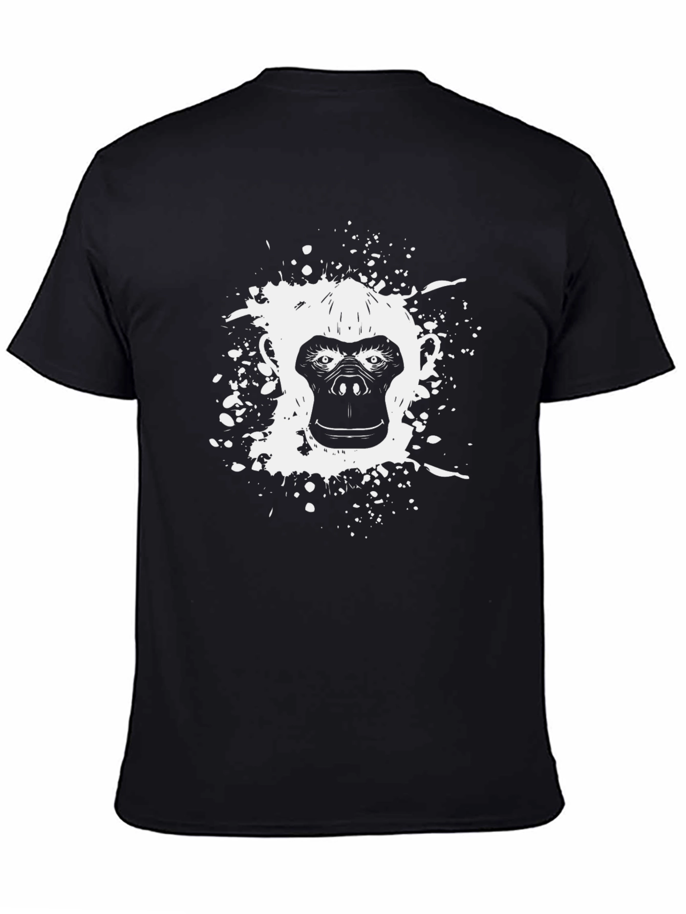 Graphic Gorilla Tee - Black Cotton Comfort