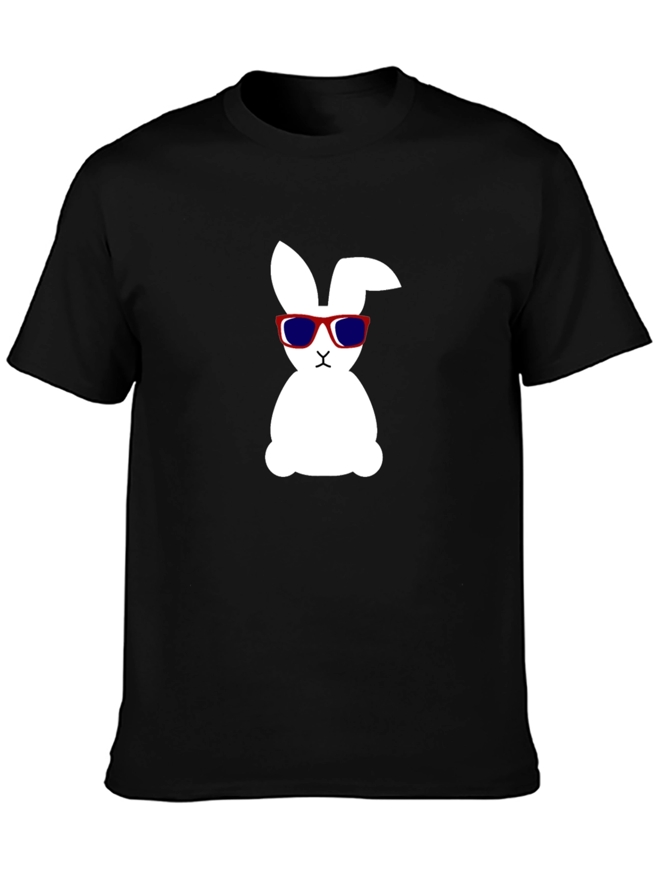 Cool Bunny Graphic Tee - Black Cotton Shirt