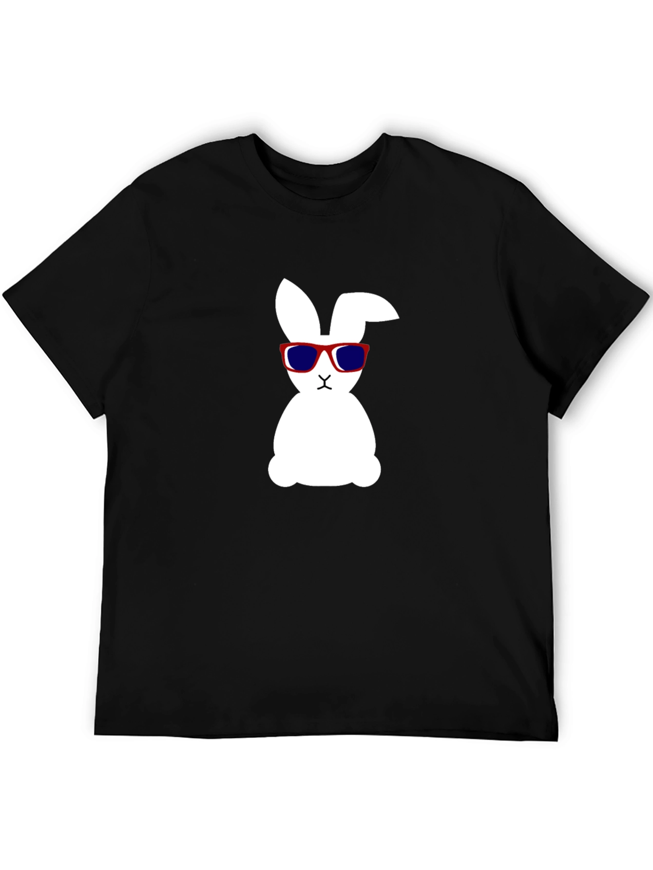 Cool Bunny Graphic Tee - Black Cotton Shirt