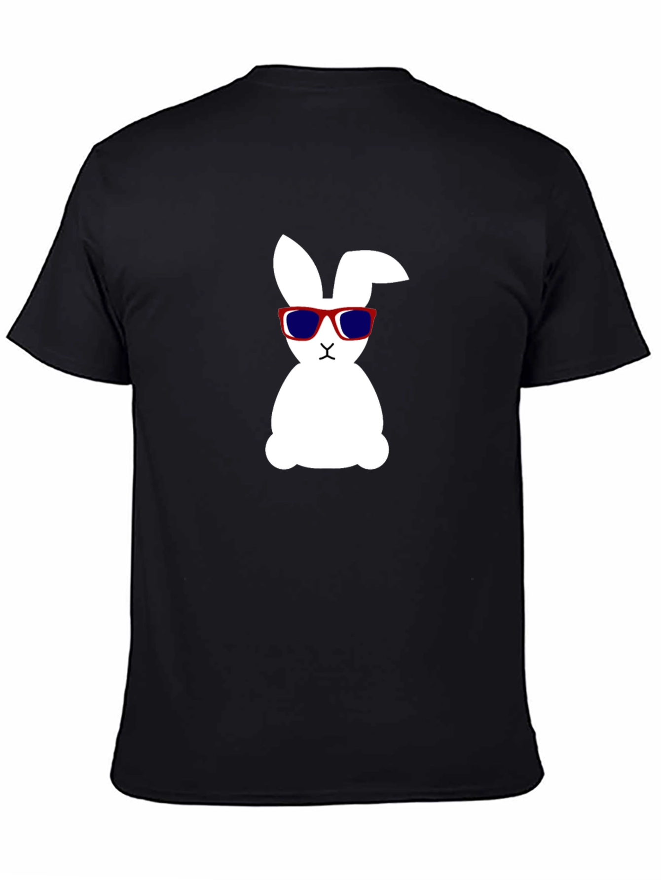 Cool Bunny Graphic Tee - Black Cotton Shirt