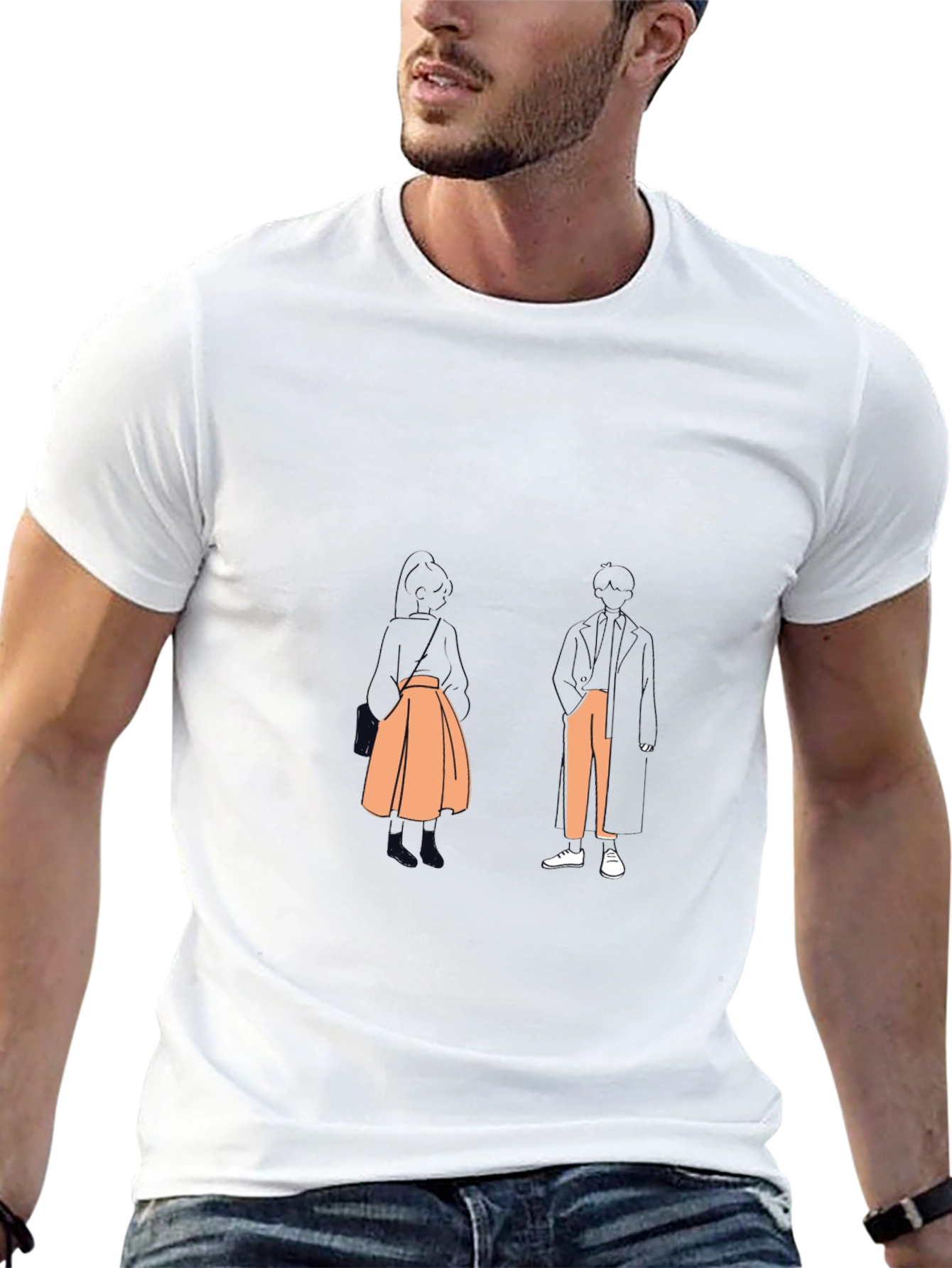 Stylish Black T-Shirt with Abstract Graphic