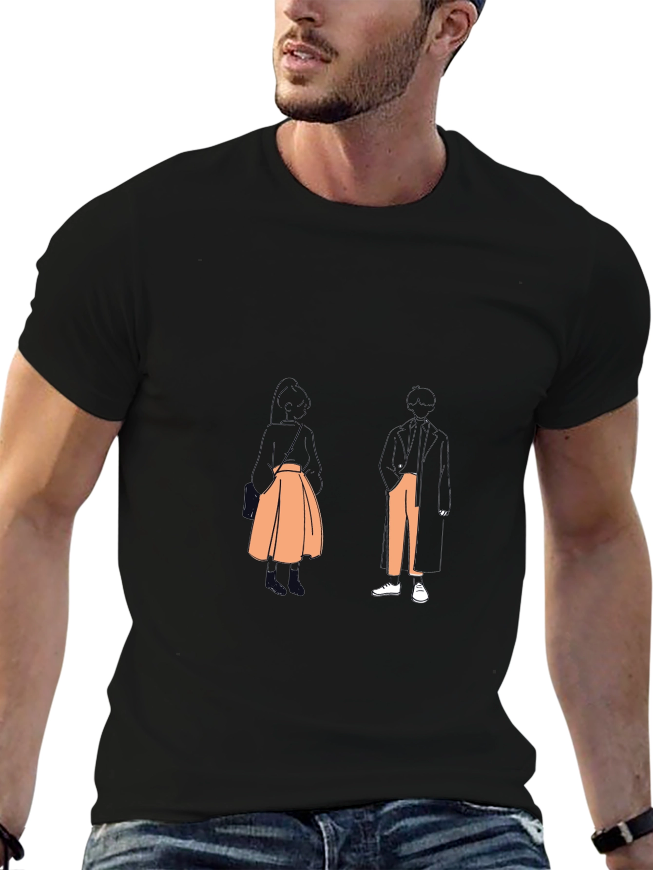 Stylish Black T-Shirt with Abstract Graphic