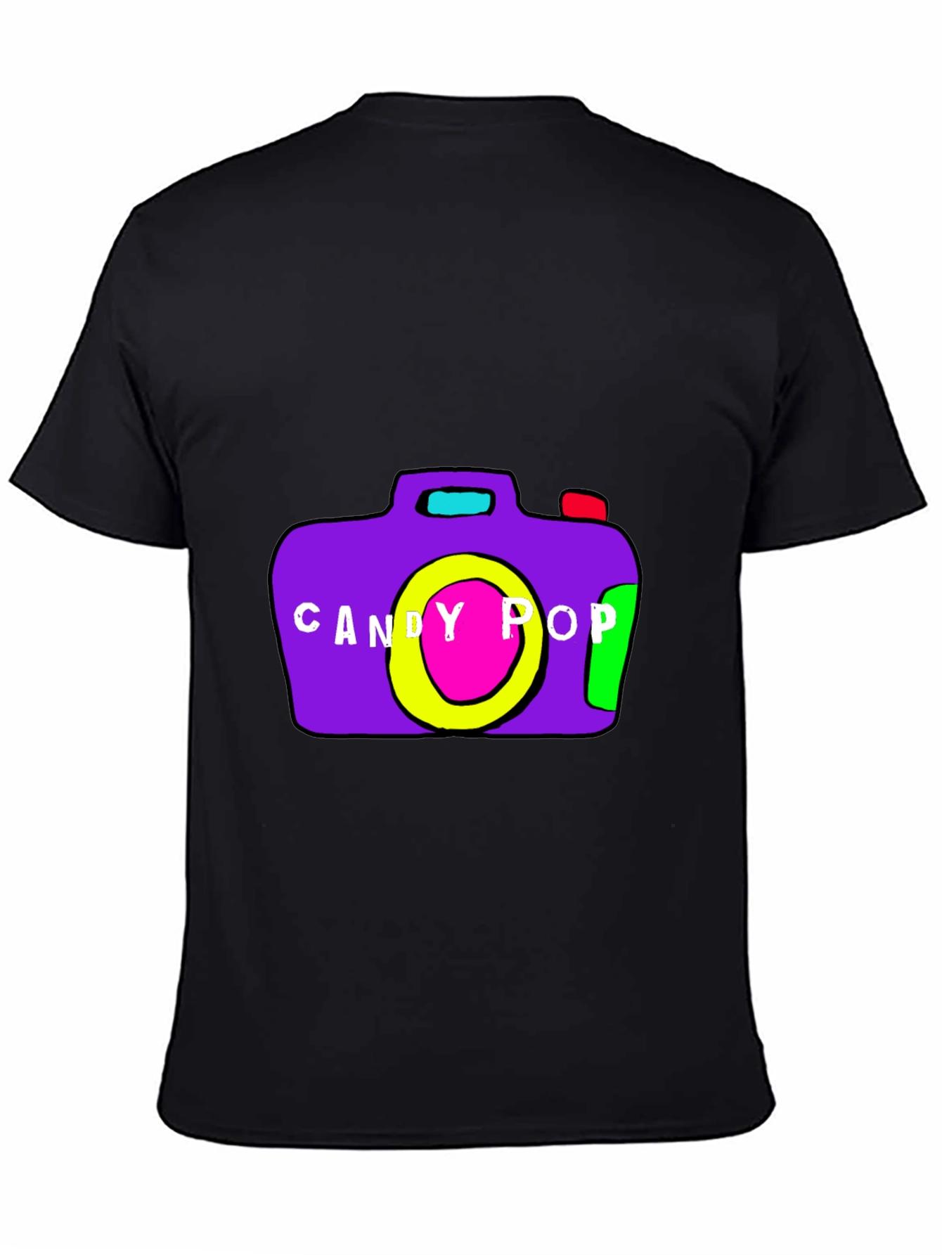 Candy Pop Camera Graphic Tee - Black
