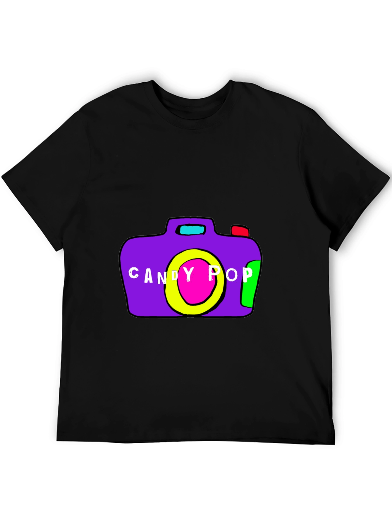 Candy Pop Camera Graphic Tee - Black
