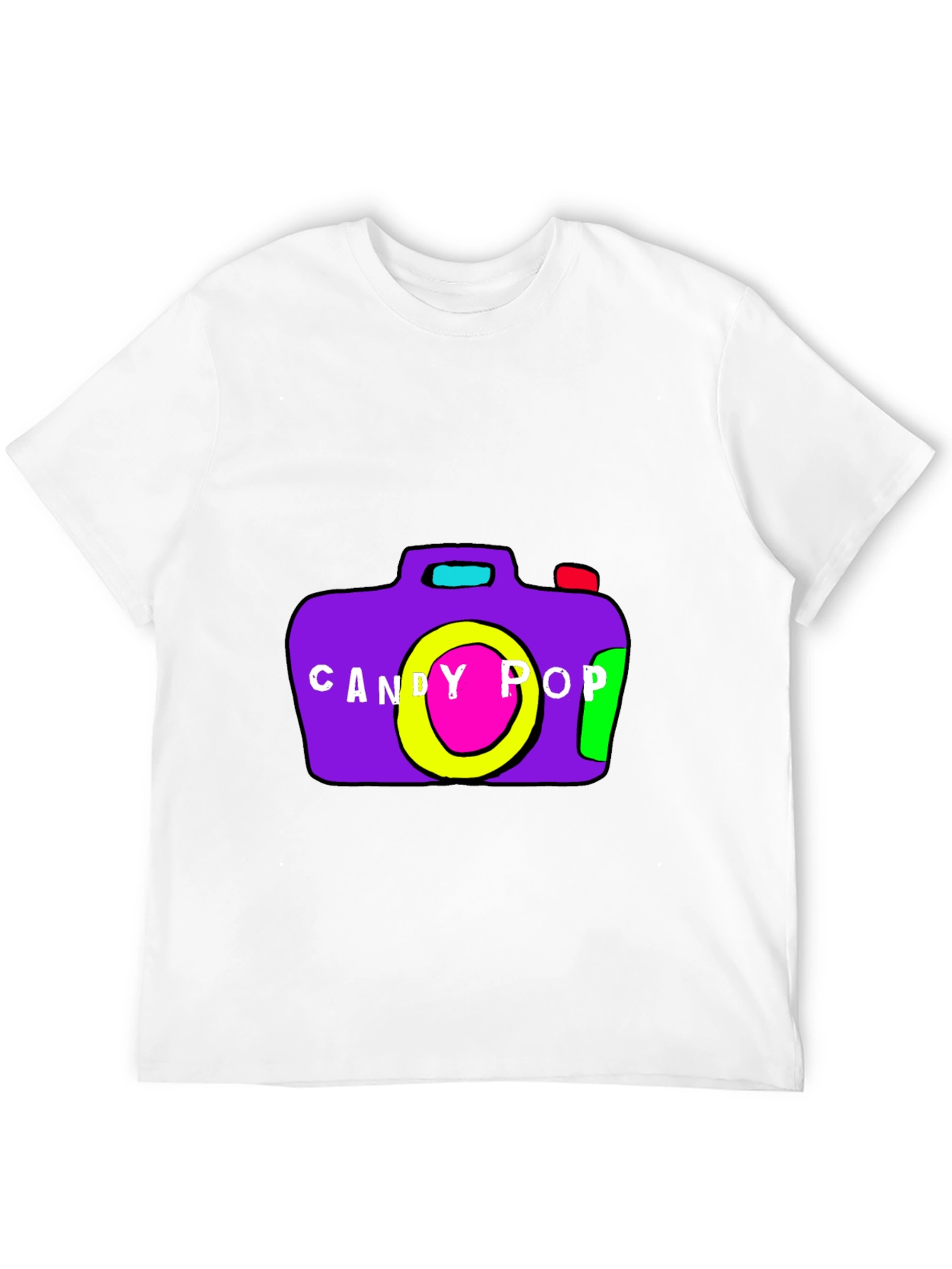 Candy Pop Camera Graphic Tee - Black
