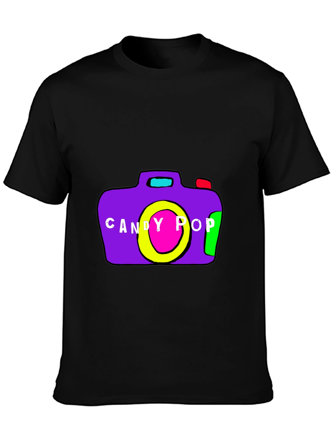 Candy Pop Camera Graphic Tee - Black