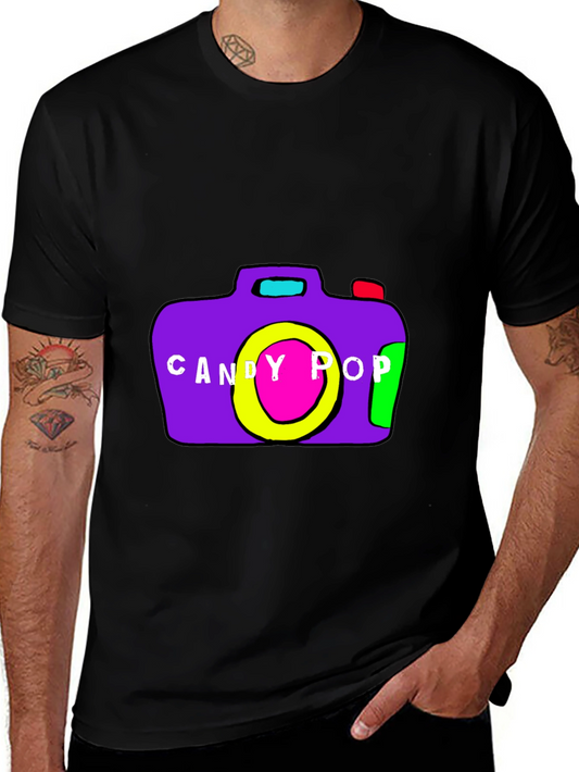 Candy Pop Camera Graphic Tee - Black