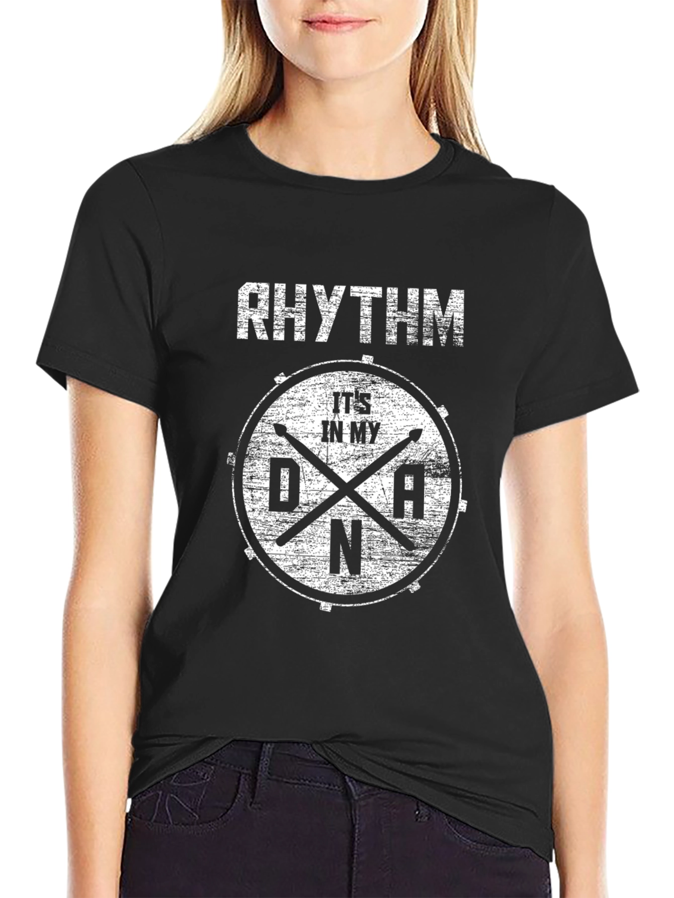 Rhythm DNA Drummer T-Shirt - Black Cotton Tee