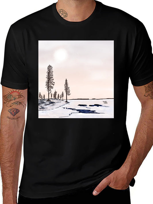 Winter Forest Graphic Tee - Black