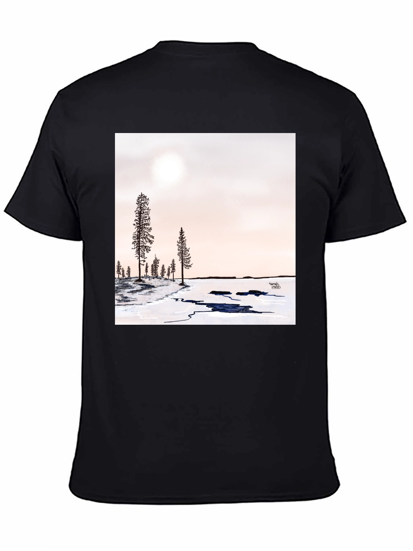 Winter Forest Graphic Tee - Black