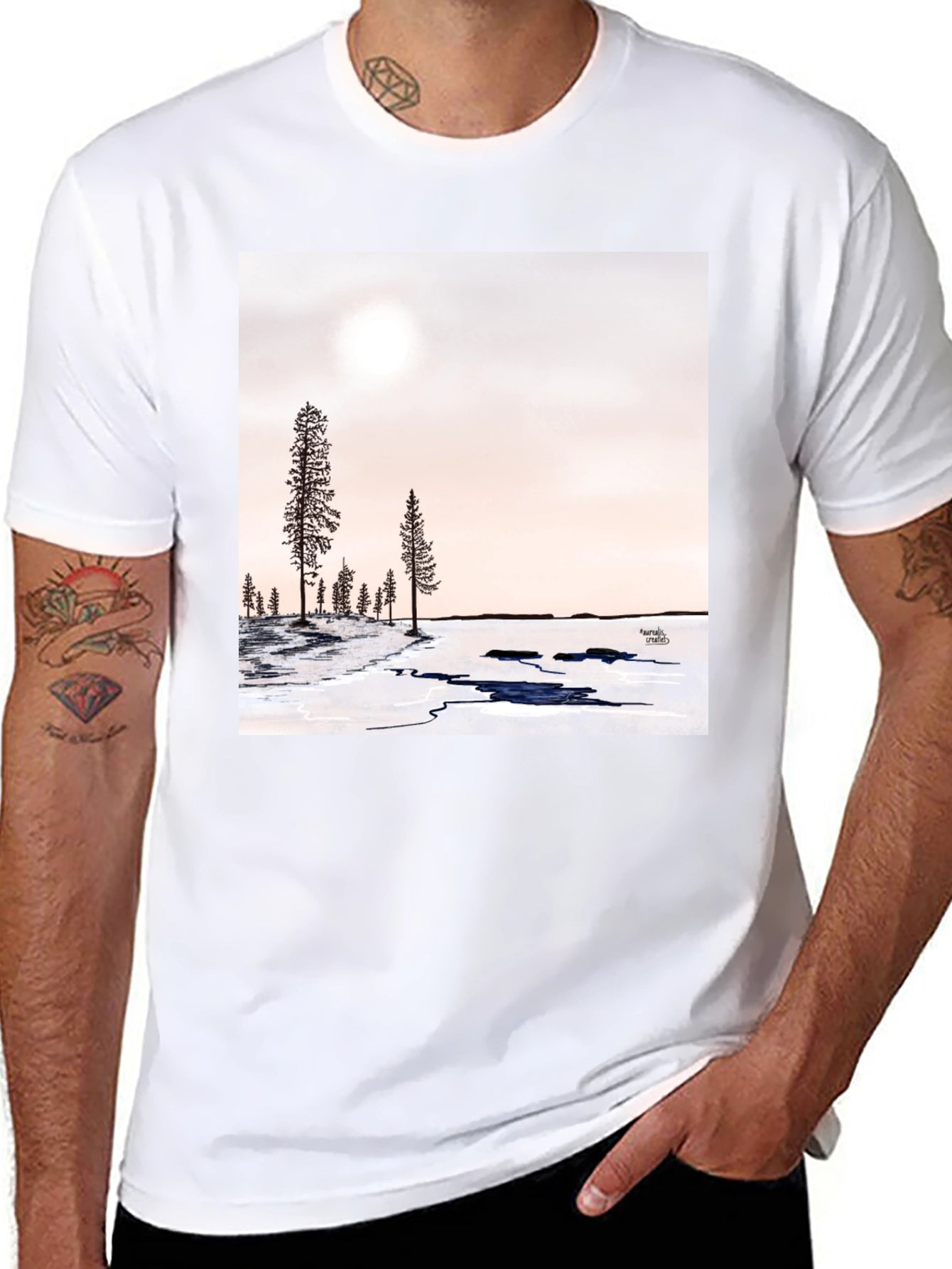 Winter Forest Graphic Tee - Black