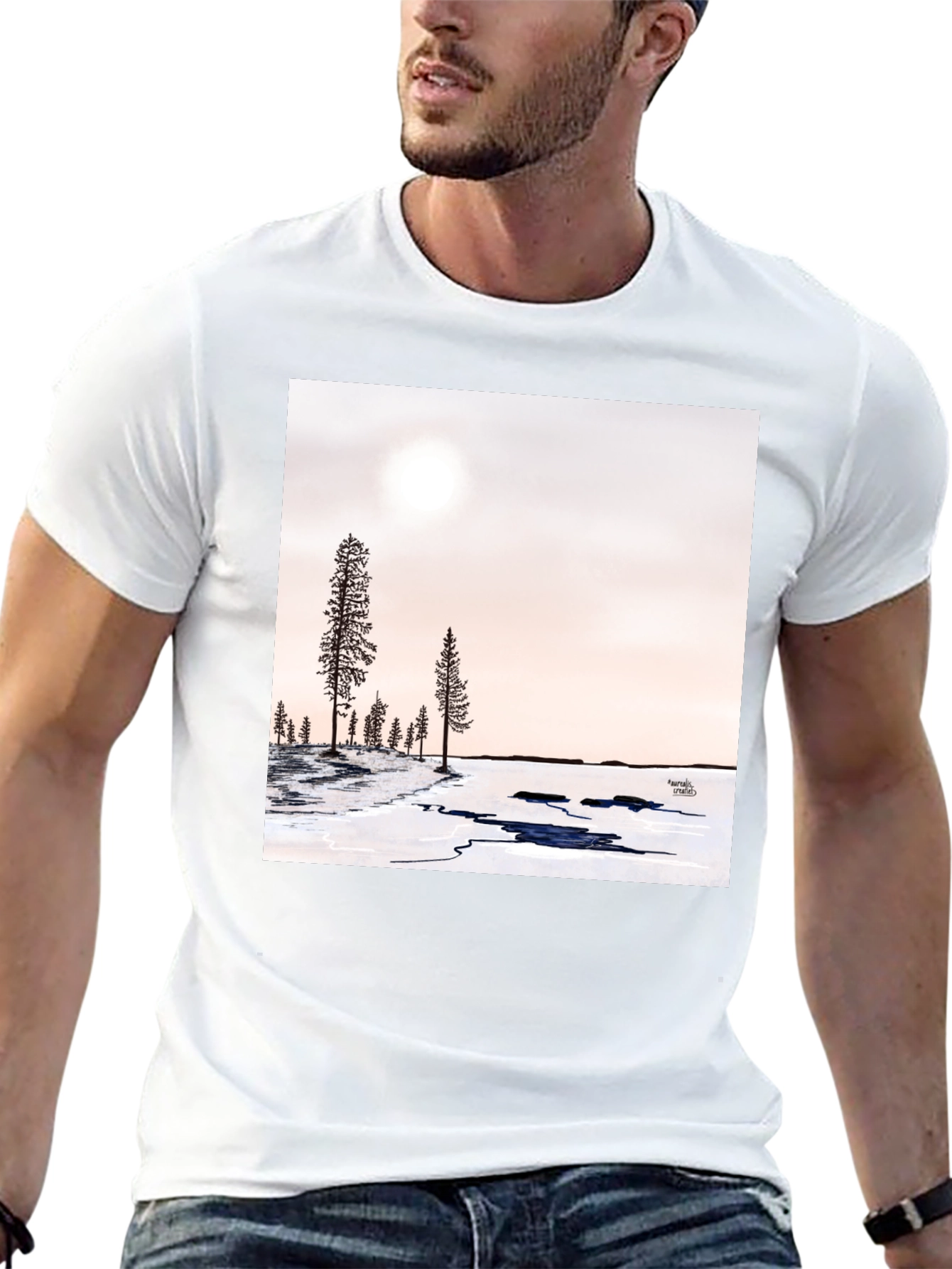 Winter Forest Graphic Tee - Black