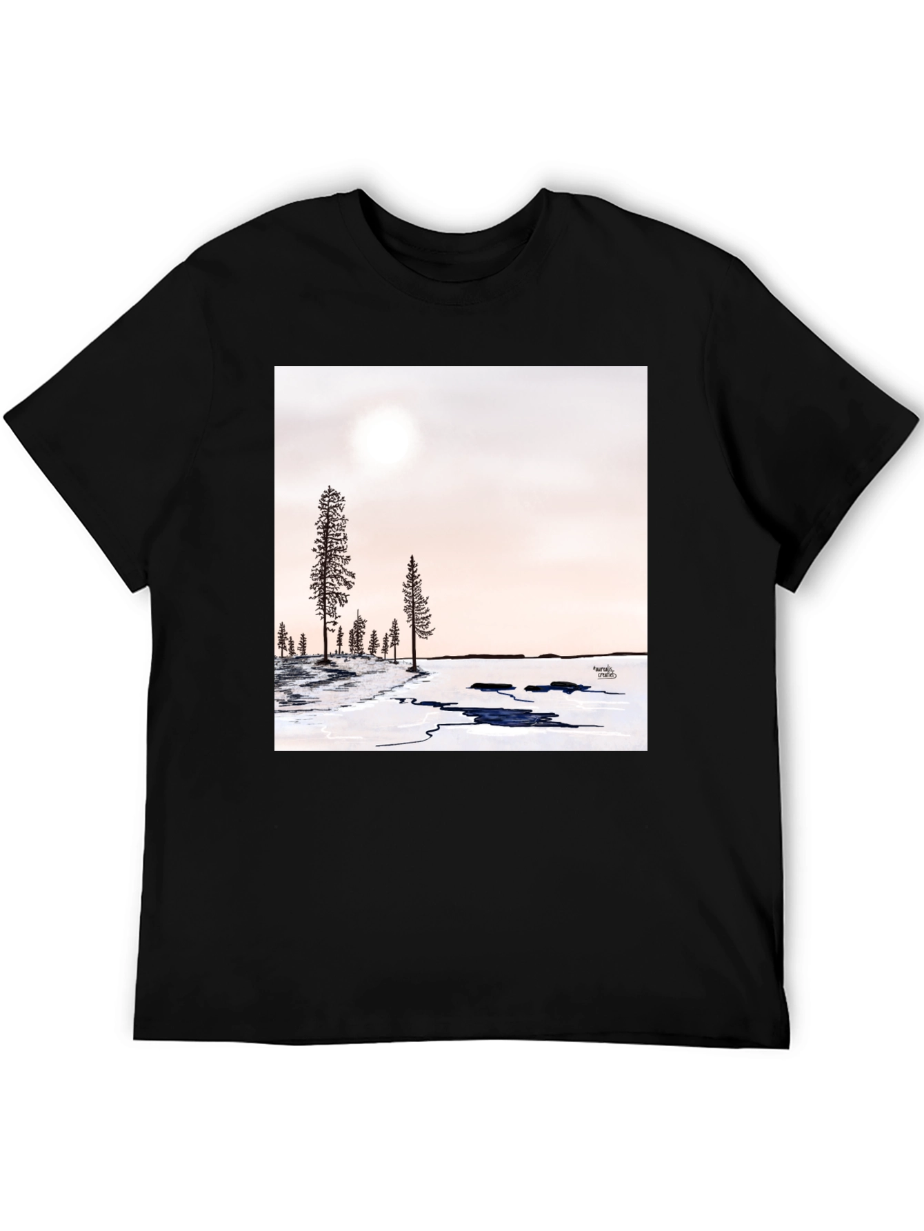 Winter Forest Graphic Tee - Black