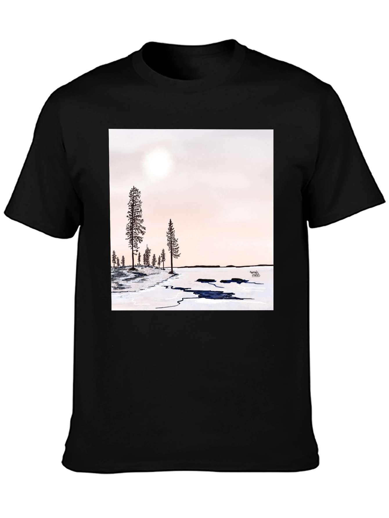 Winter Forest Graphic Tee - Black
