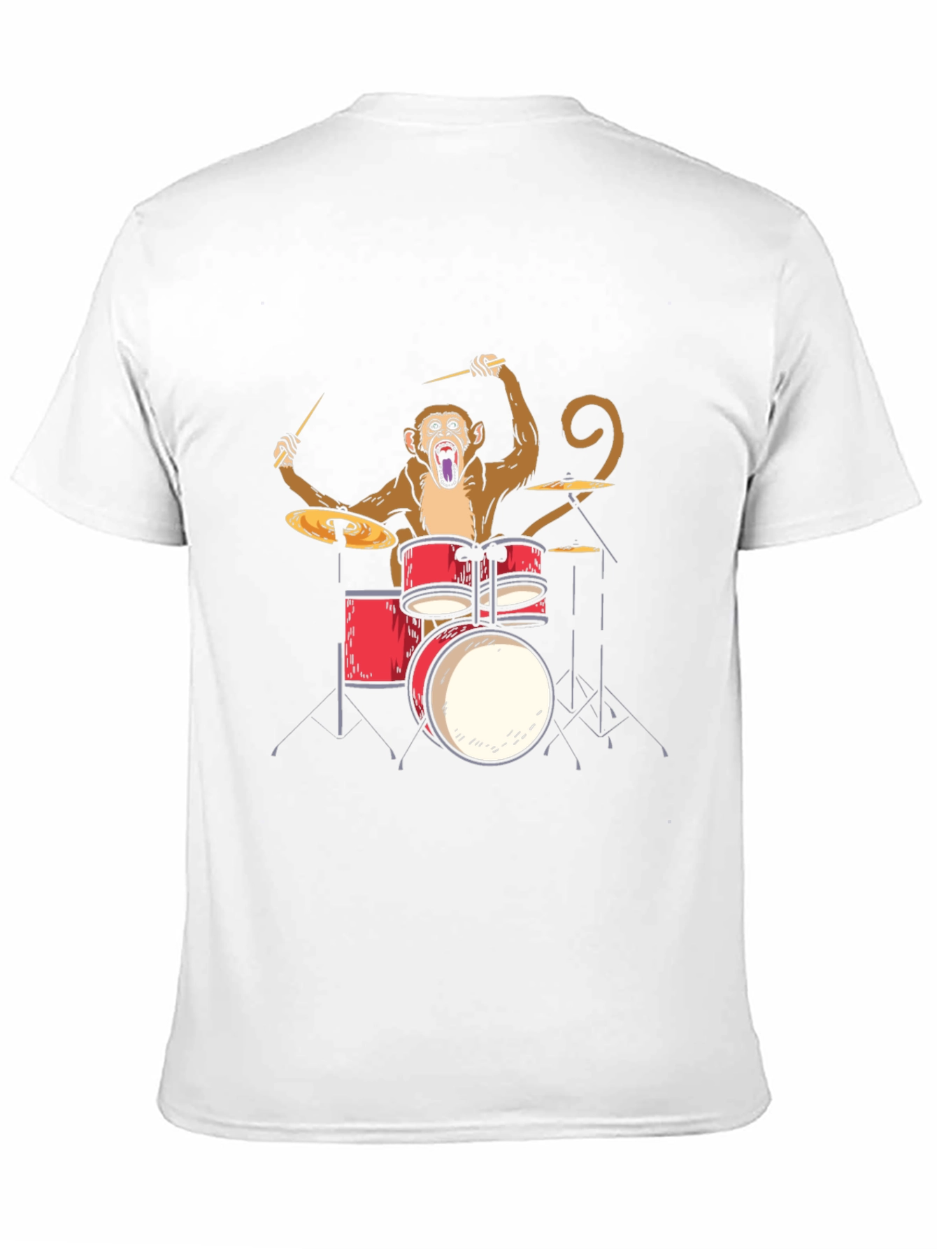 Monkey Drummer Graphic Tee - Black Cotton T-Shirt