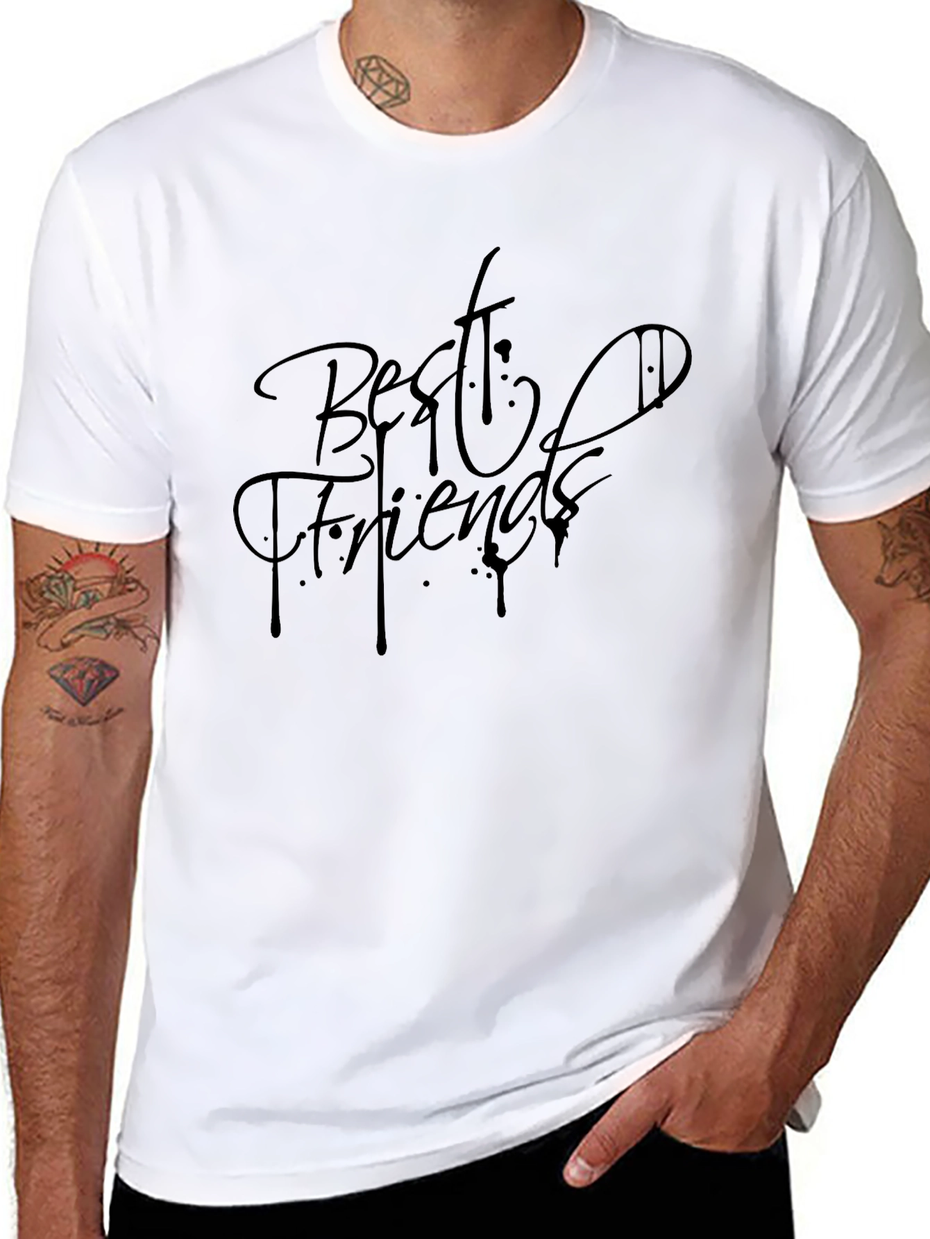 Best Friends Graphic Tee - Stylish Black T-Shirt