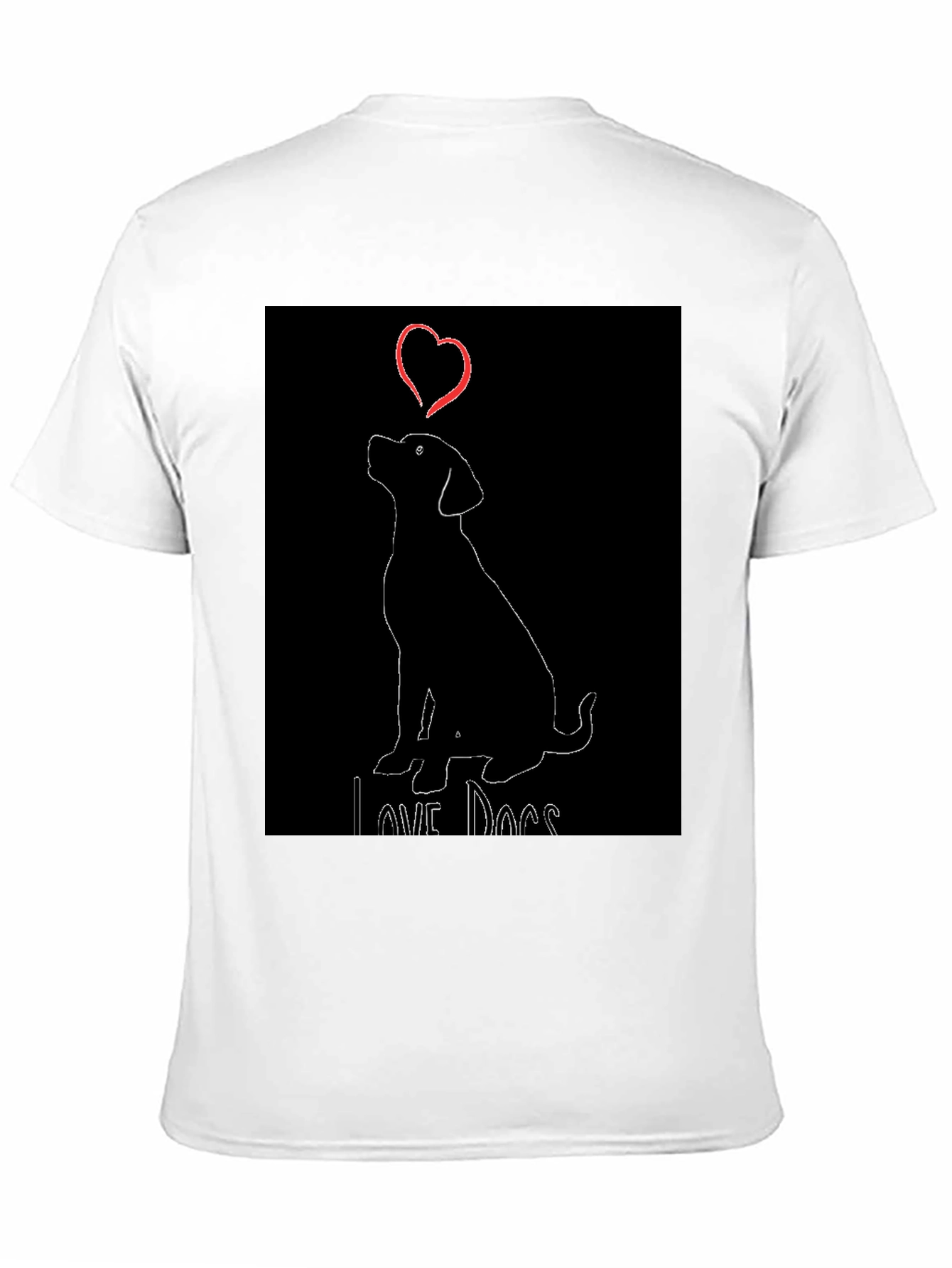 Love Dogs Black T-Shirt with Cute Dog Graphic