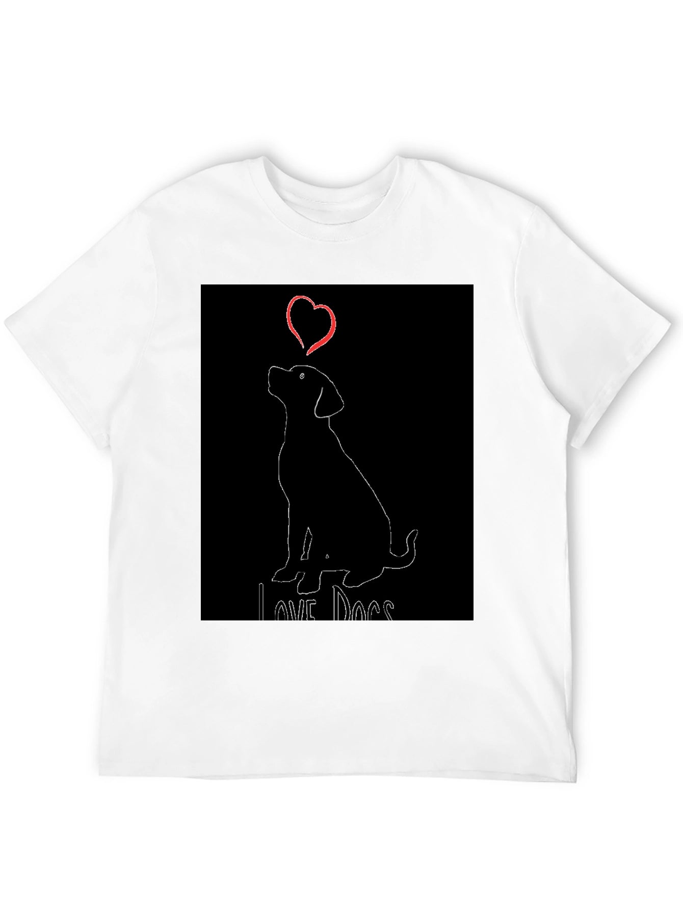 Love Dogs Black T-Shirt with Cute Dog Graphic
