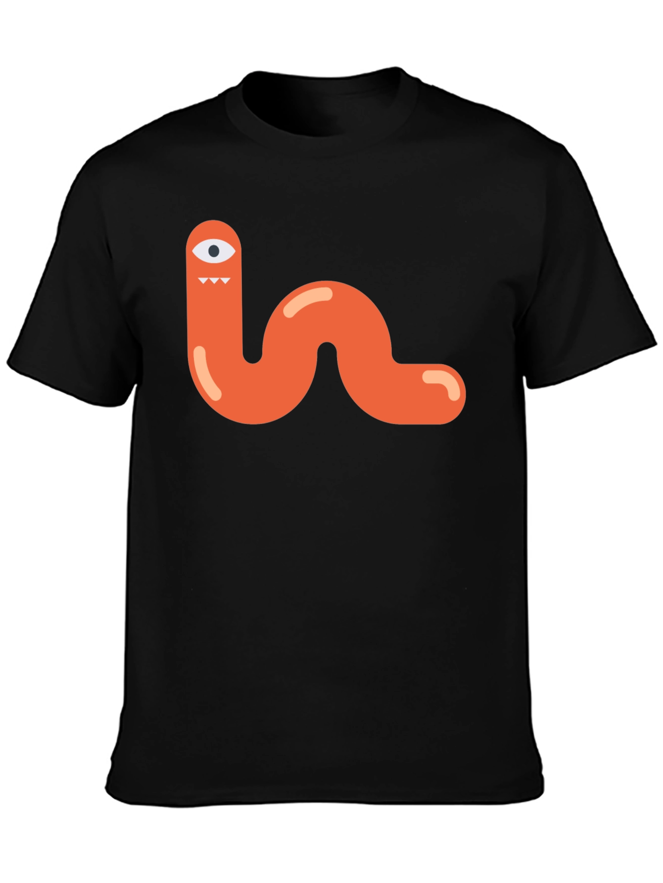 Funky Monster Worm Graphic Tee - Black