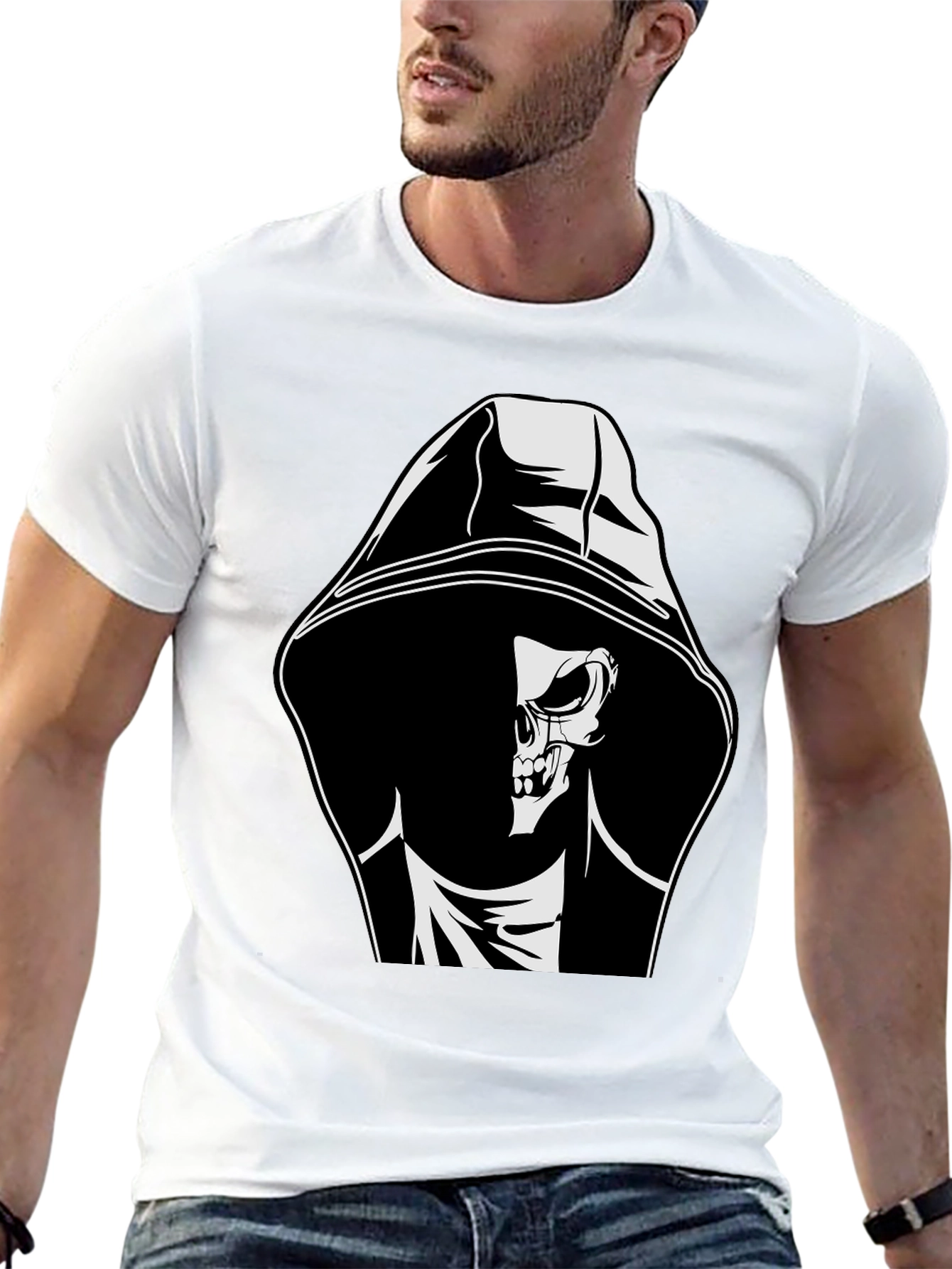 Grim Reaper Graphic Tee - Black Cotton T-Shirt