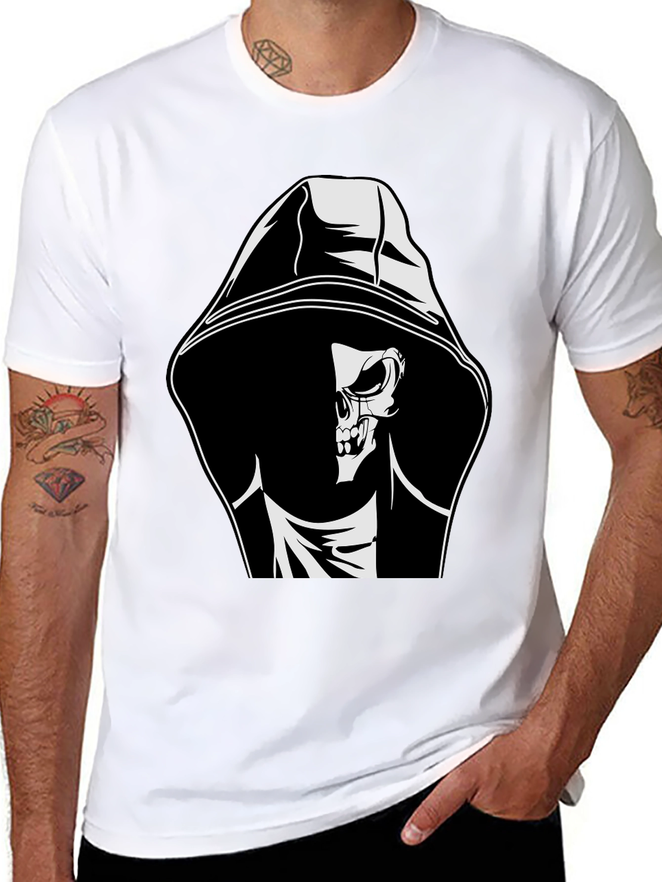 Grim Reaper Graphic Tee - Black Cotton T-Shirt