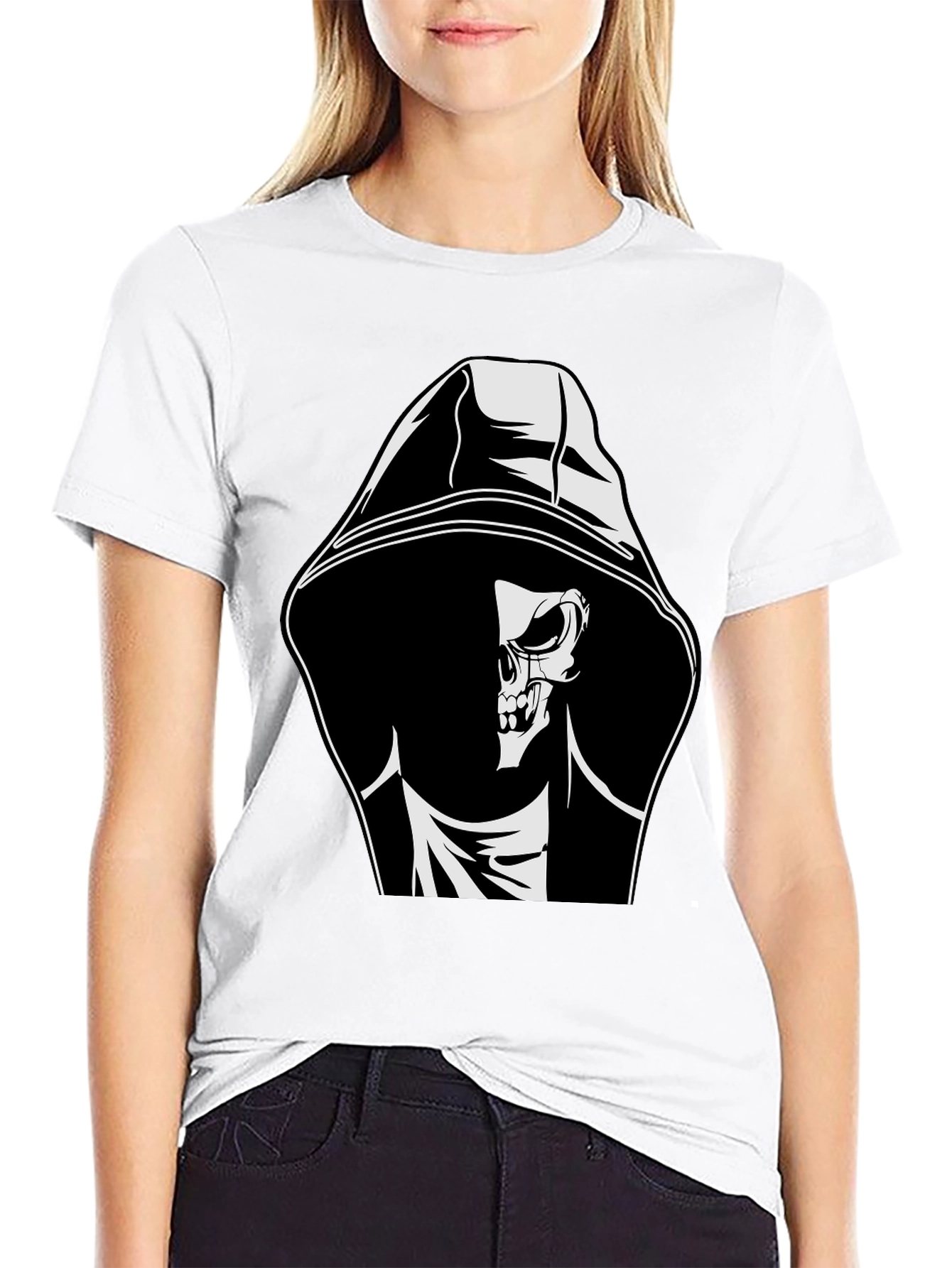 Grim Reaper Graphic Tee - Black Cotton T-Shirt