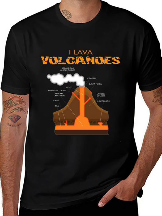 I Lava Volcanoes Black Graphic T-Shirt