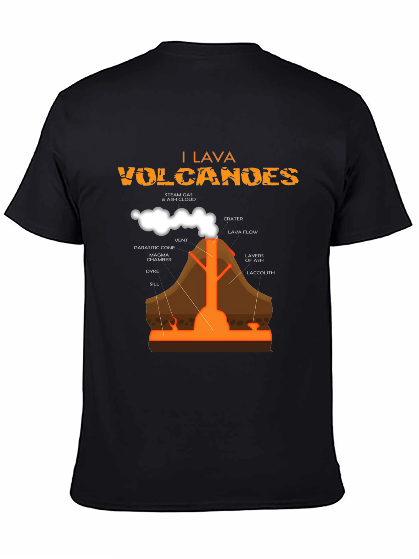 I Lava Volcanoes Black Graphic T-Shirt