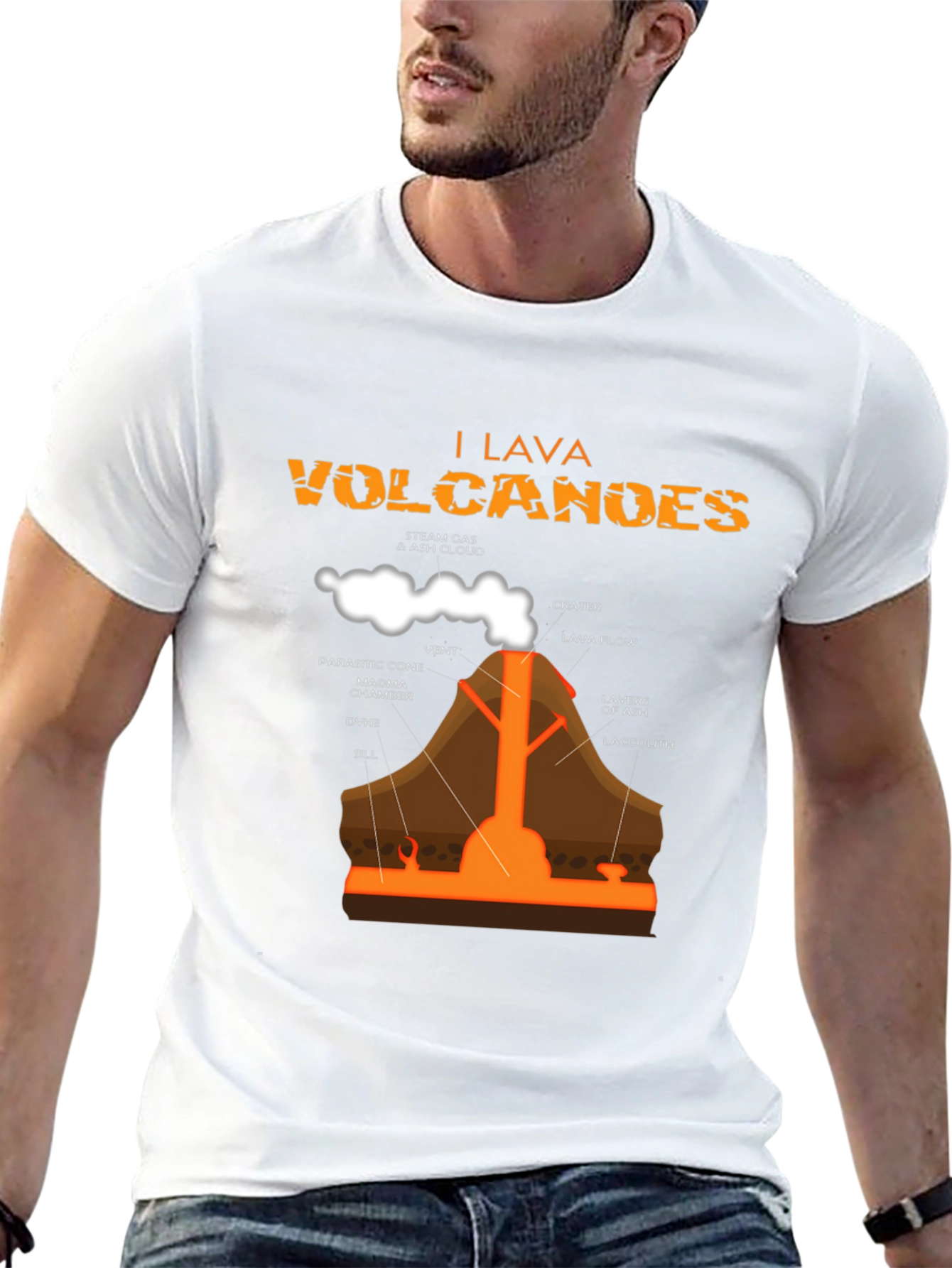 I Lava Volcanoes Black Graphic T-Shirt