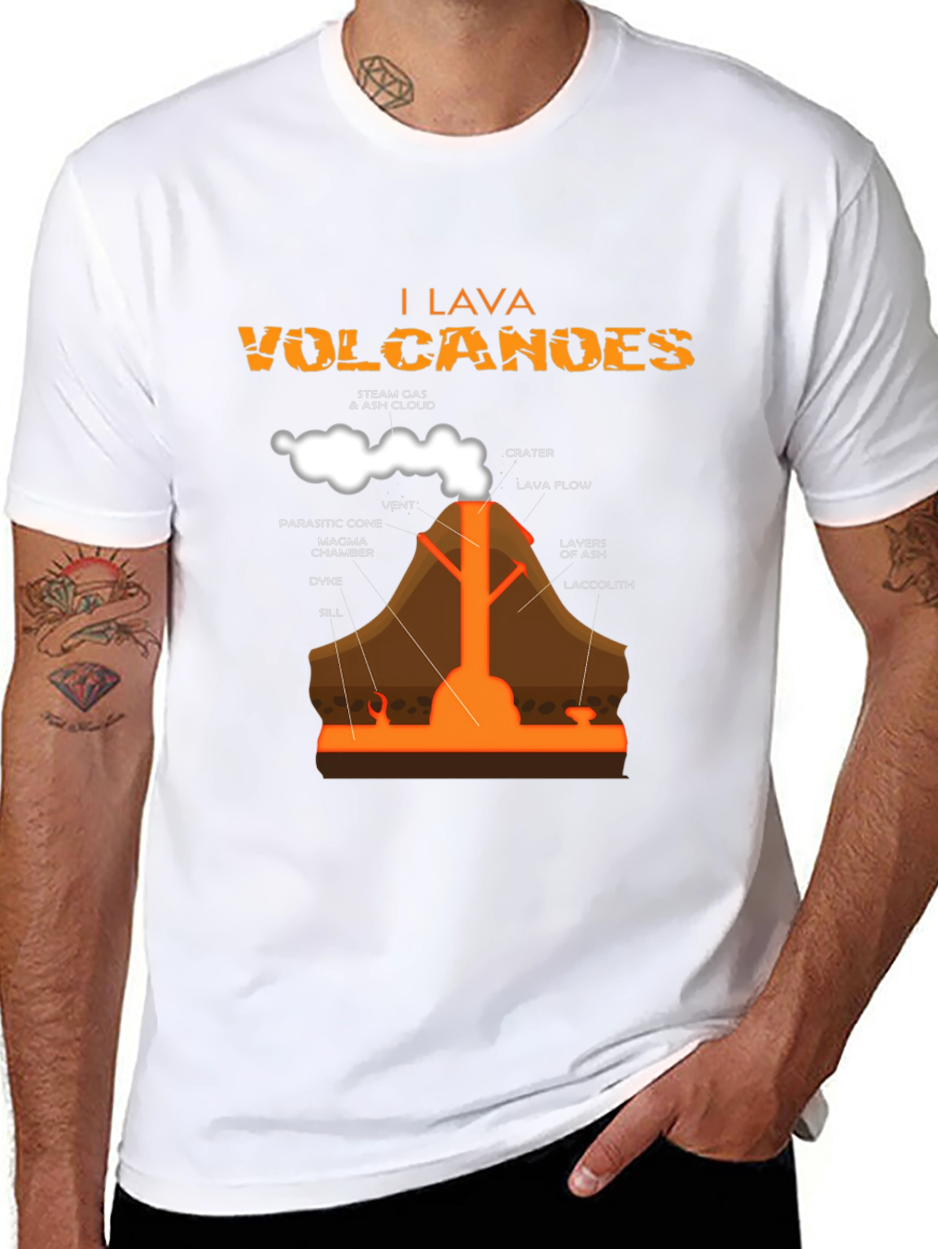 I Lava Volcanoes Black Graphic T-Shirt