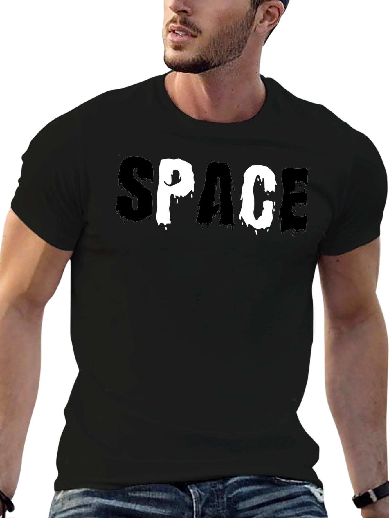 Space Graphic T-Shirt - Cool Black Tee