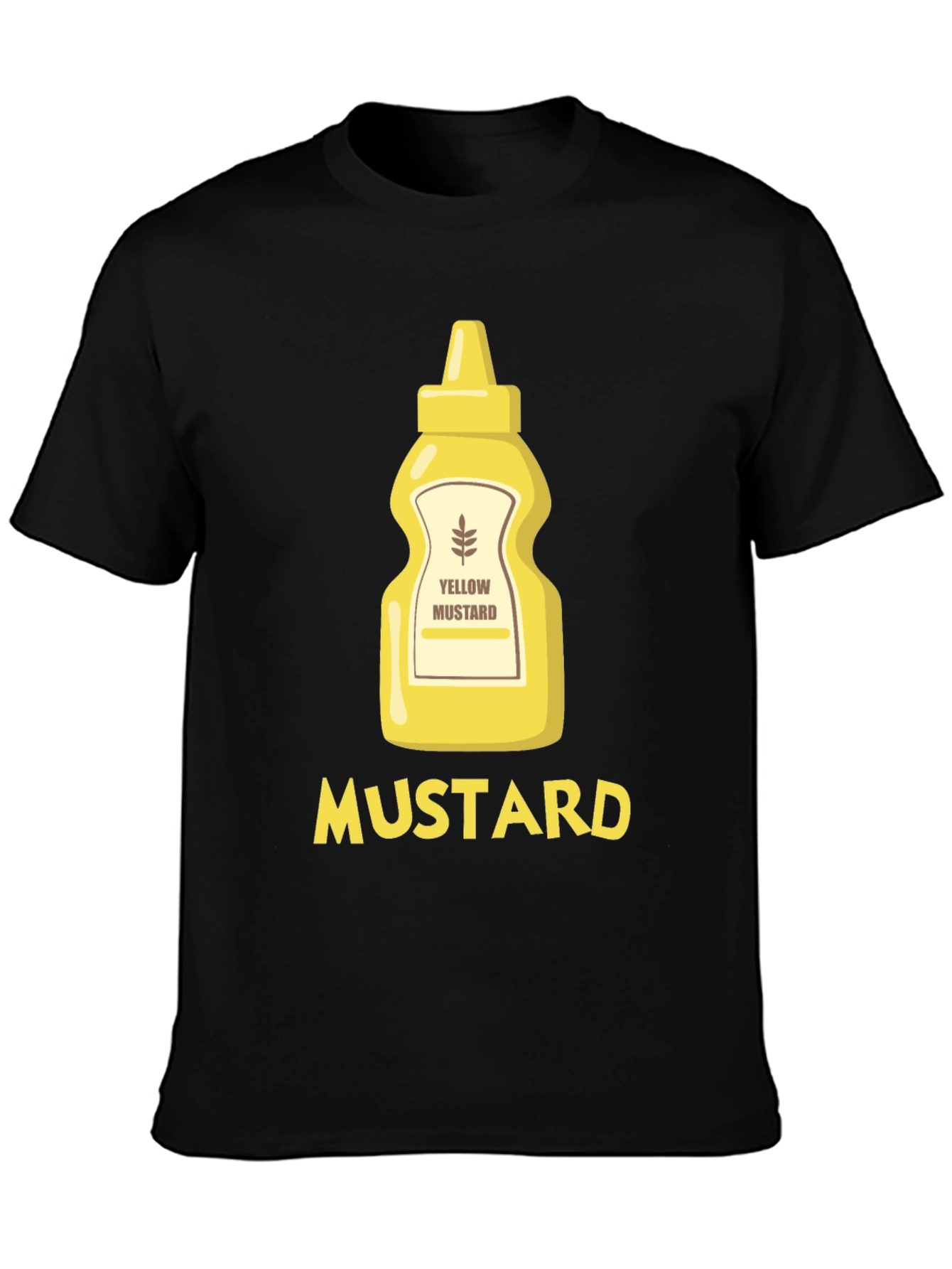 Funny Mustard Graphic T-Shirt - Black