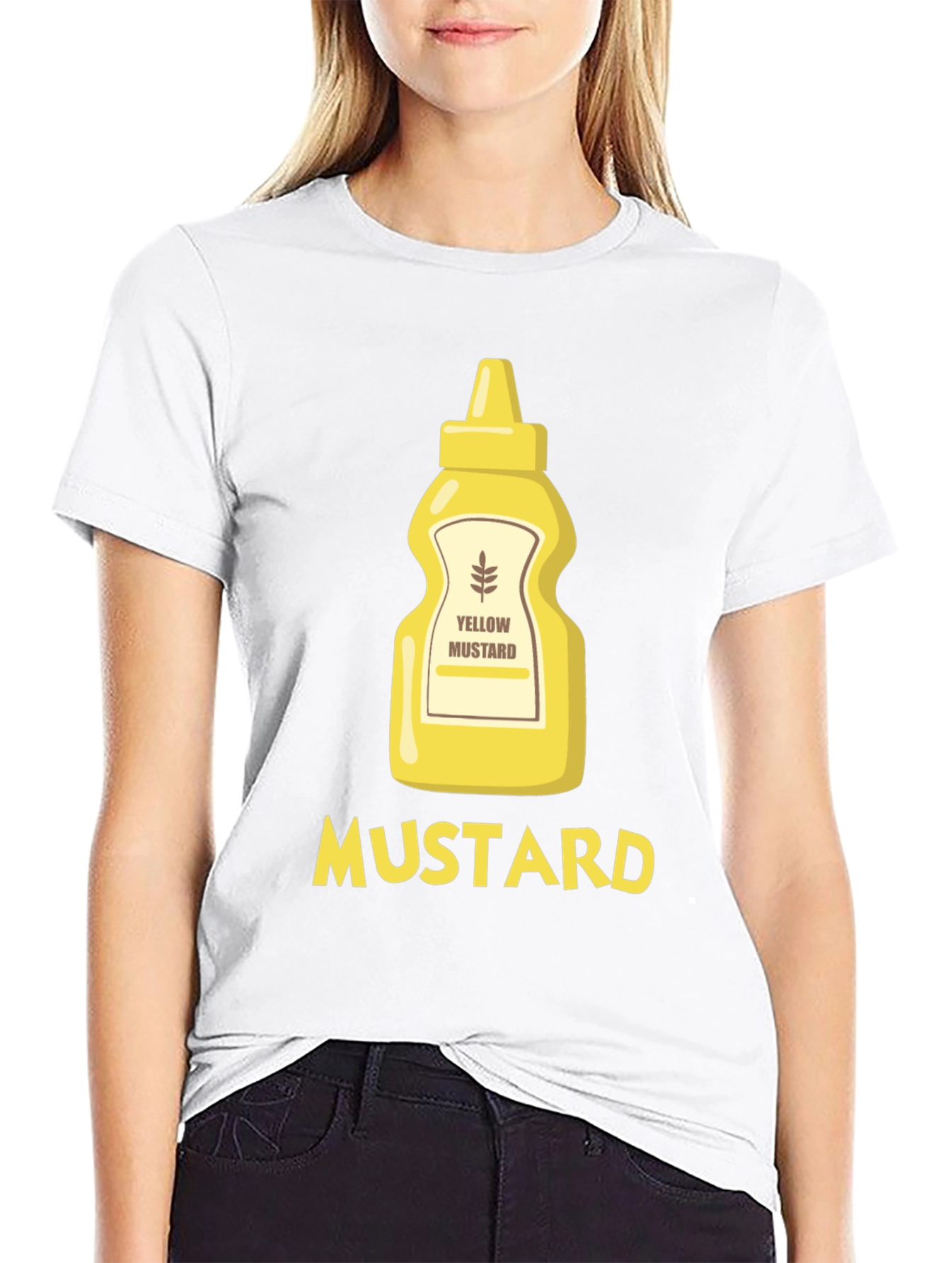 Funny Mustard Graphic T-Shirt - Black