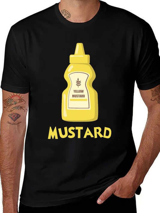 Funny Mustard Graphic T-Shirt - Black