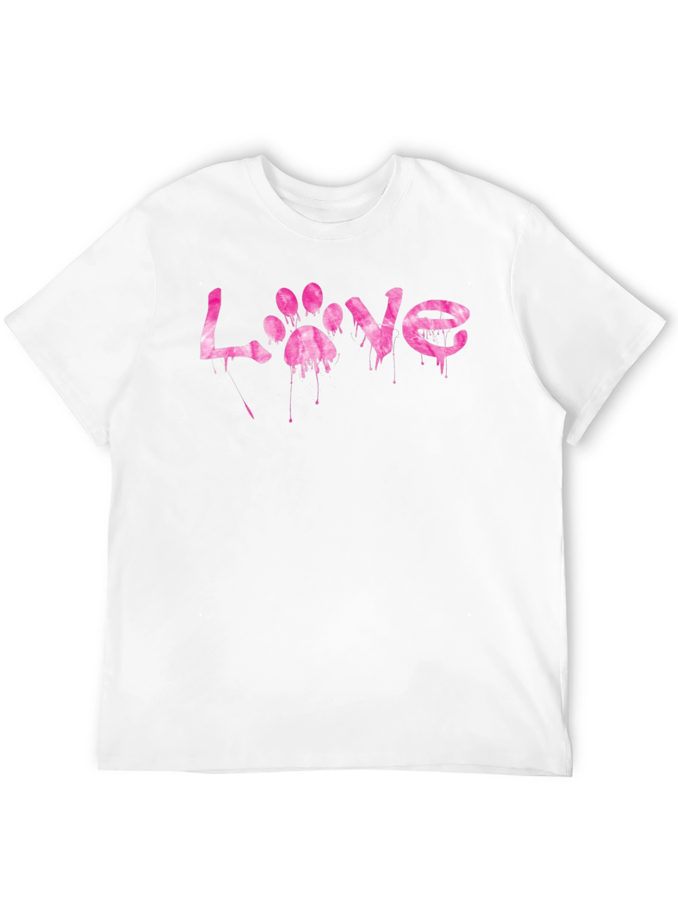 Love Paw Print Graphic Tee - Mens Black T-Shirt