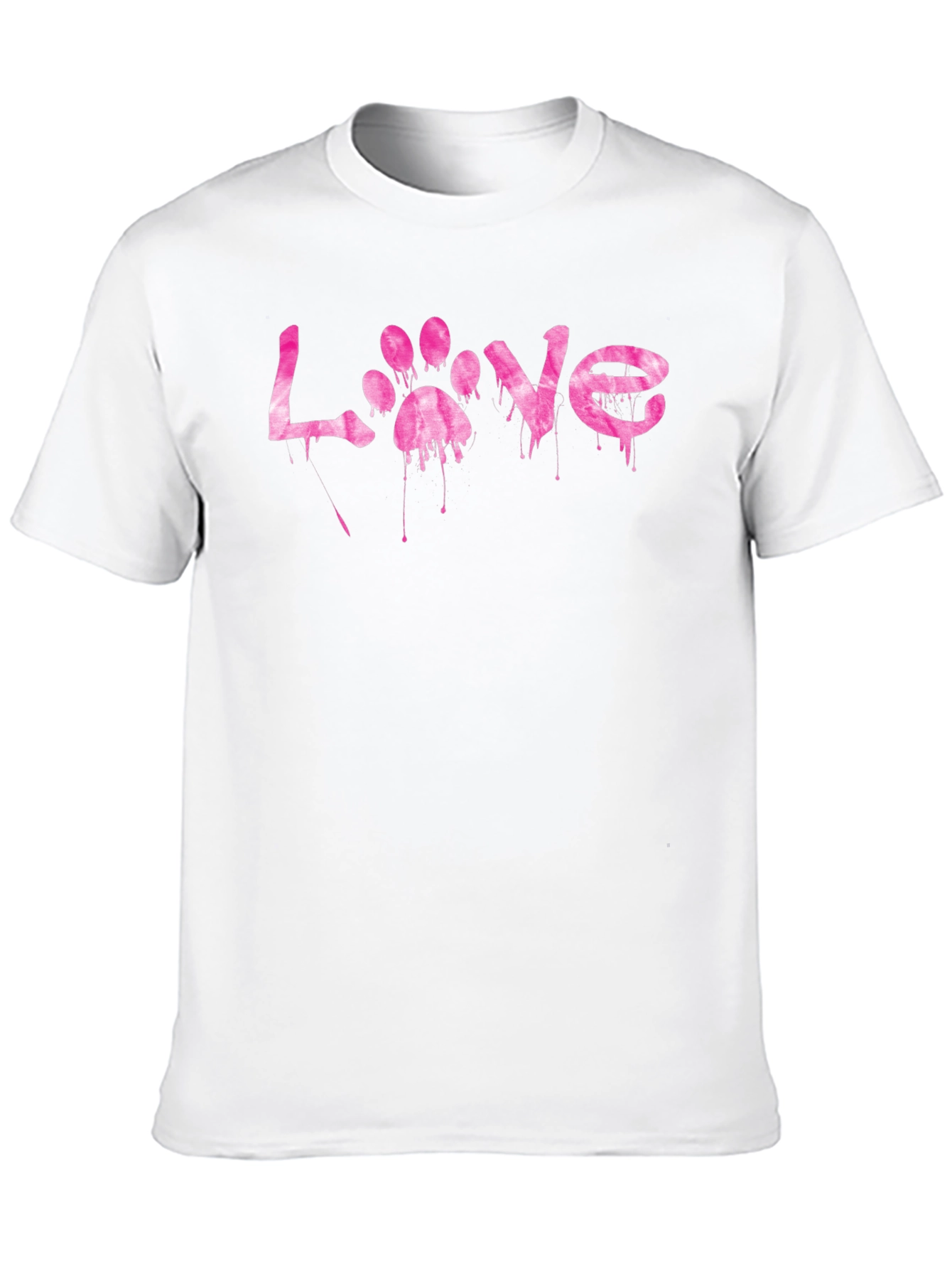 Love Paw Print Graphic Tee - Mens Black T-Shirt