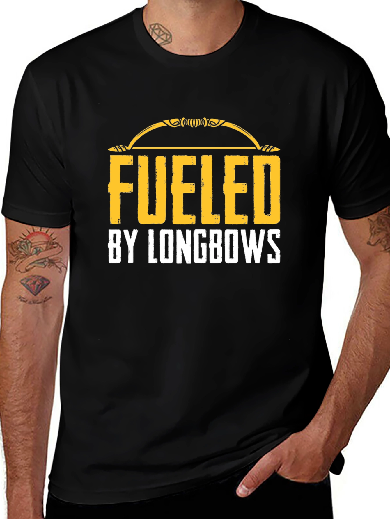 Fueled by Longbows Black T-Shirt Archery