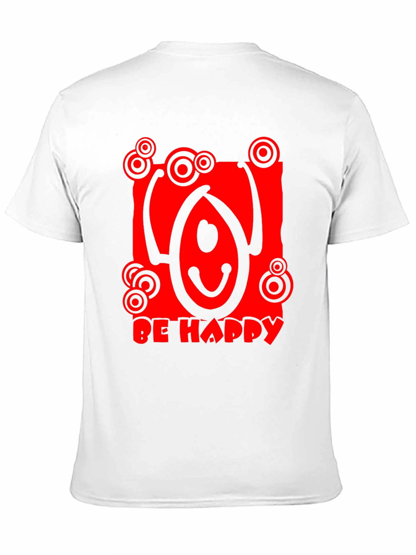 Be Happy Graphic Tee - Black Crew Neck