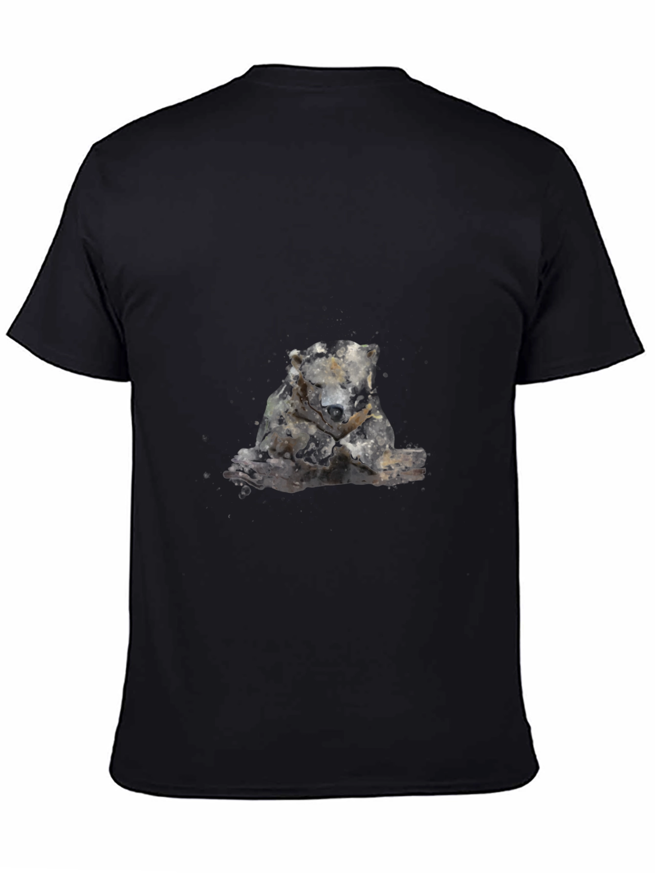 Abstract Bear Graphic Black Tee