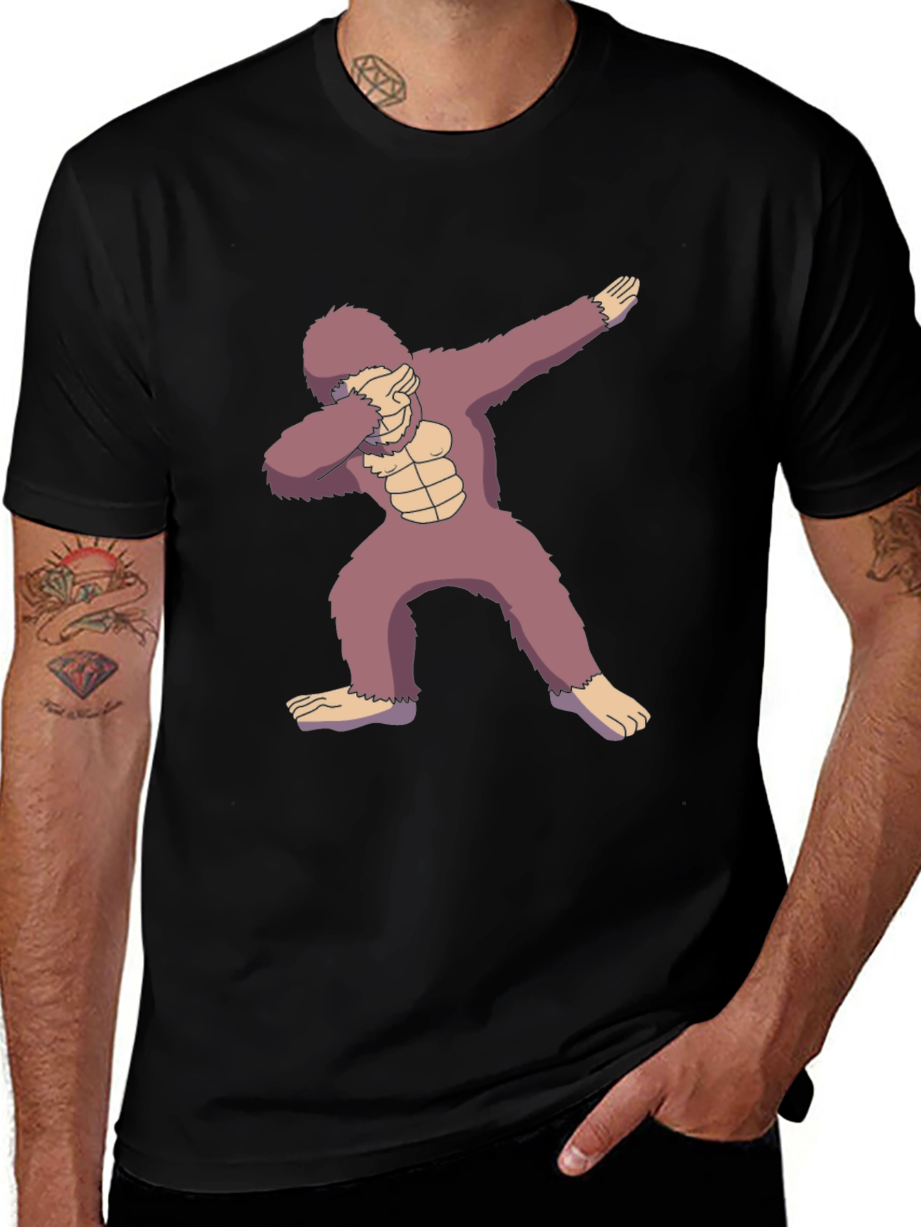 Dabbing Gorilla Graphic Tee - Funny Animal T-Shirt