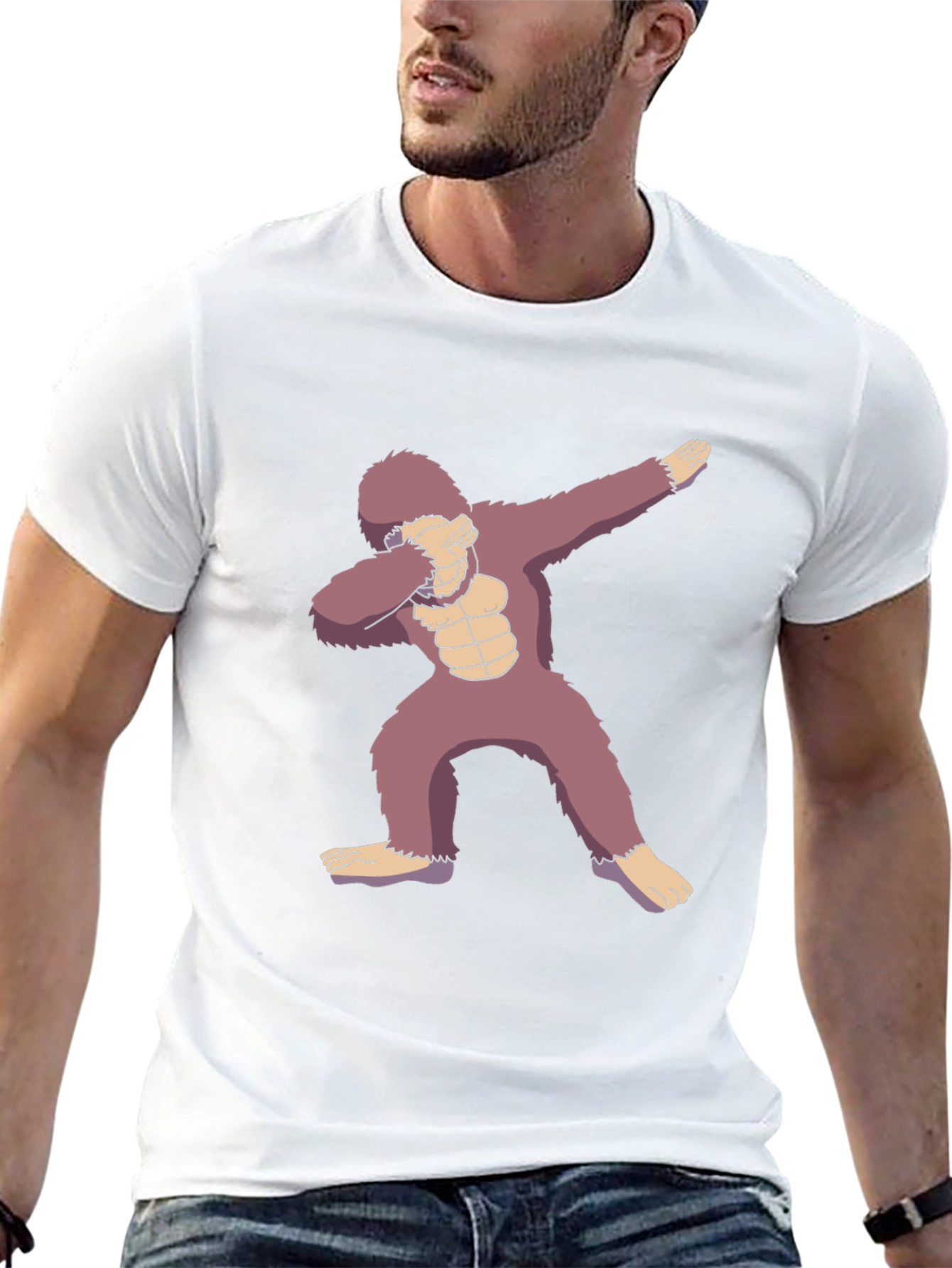 Dabbing Gorilla Graphic Tee - Funny Animal T-Shirt