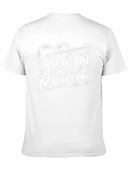 Violin Mode On Graphic T-Shirt - Black