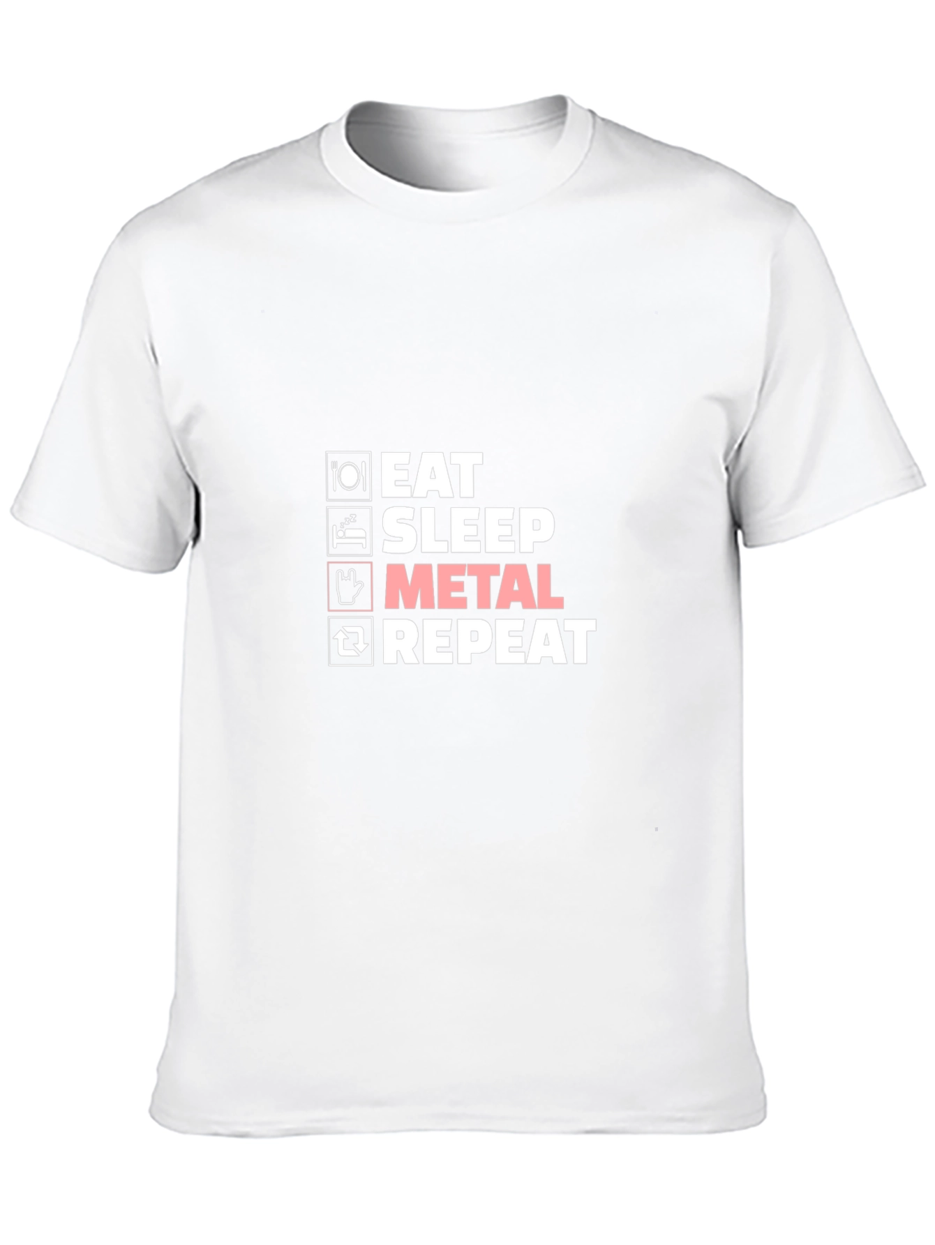 Eat Sleep Metal Repeat T-Shirt - Black Graphic Tee