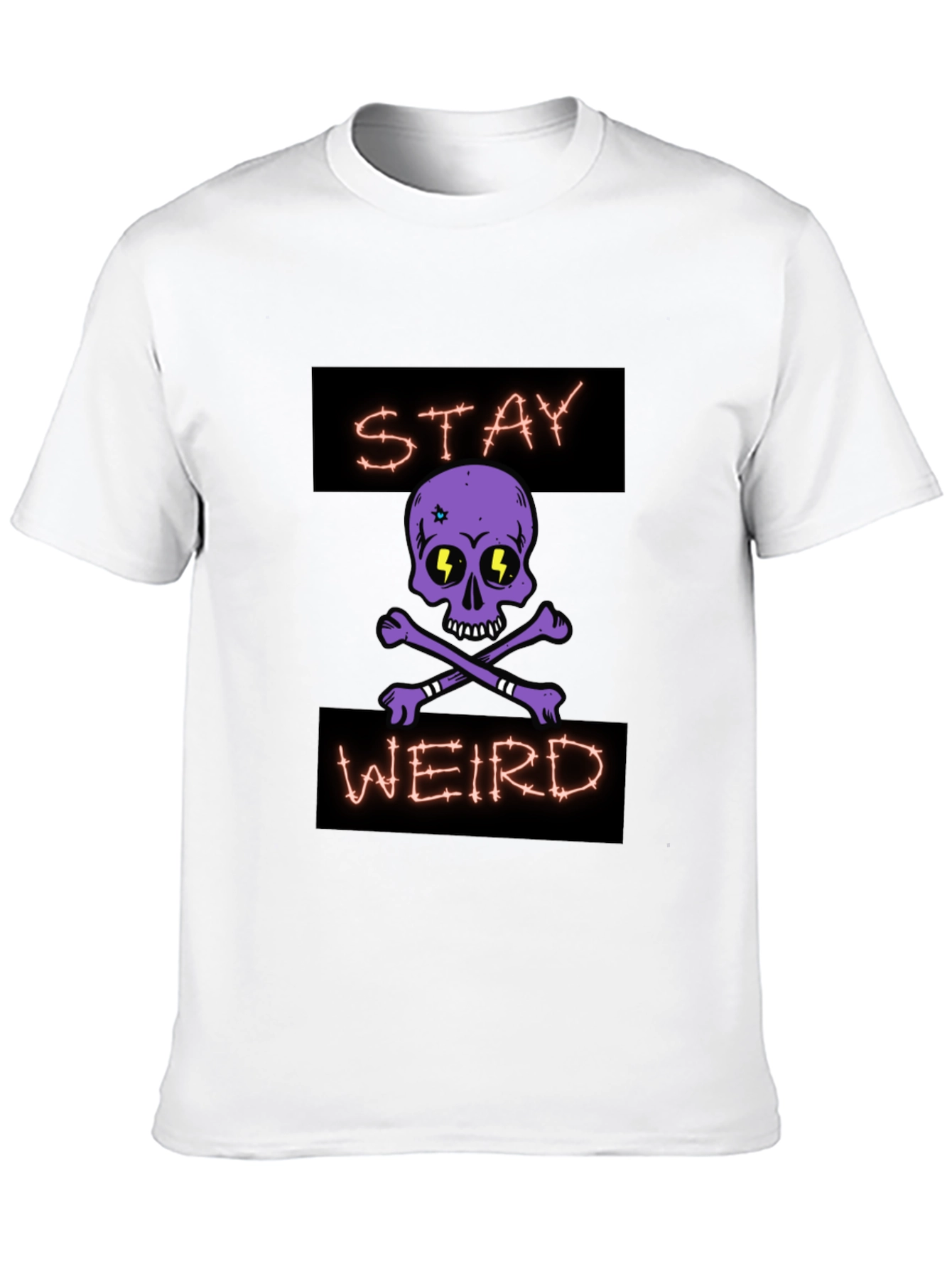 Stay Weird Skull Graphic T-Shirt - Black